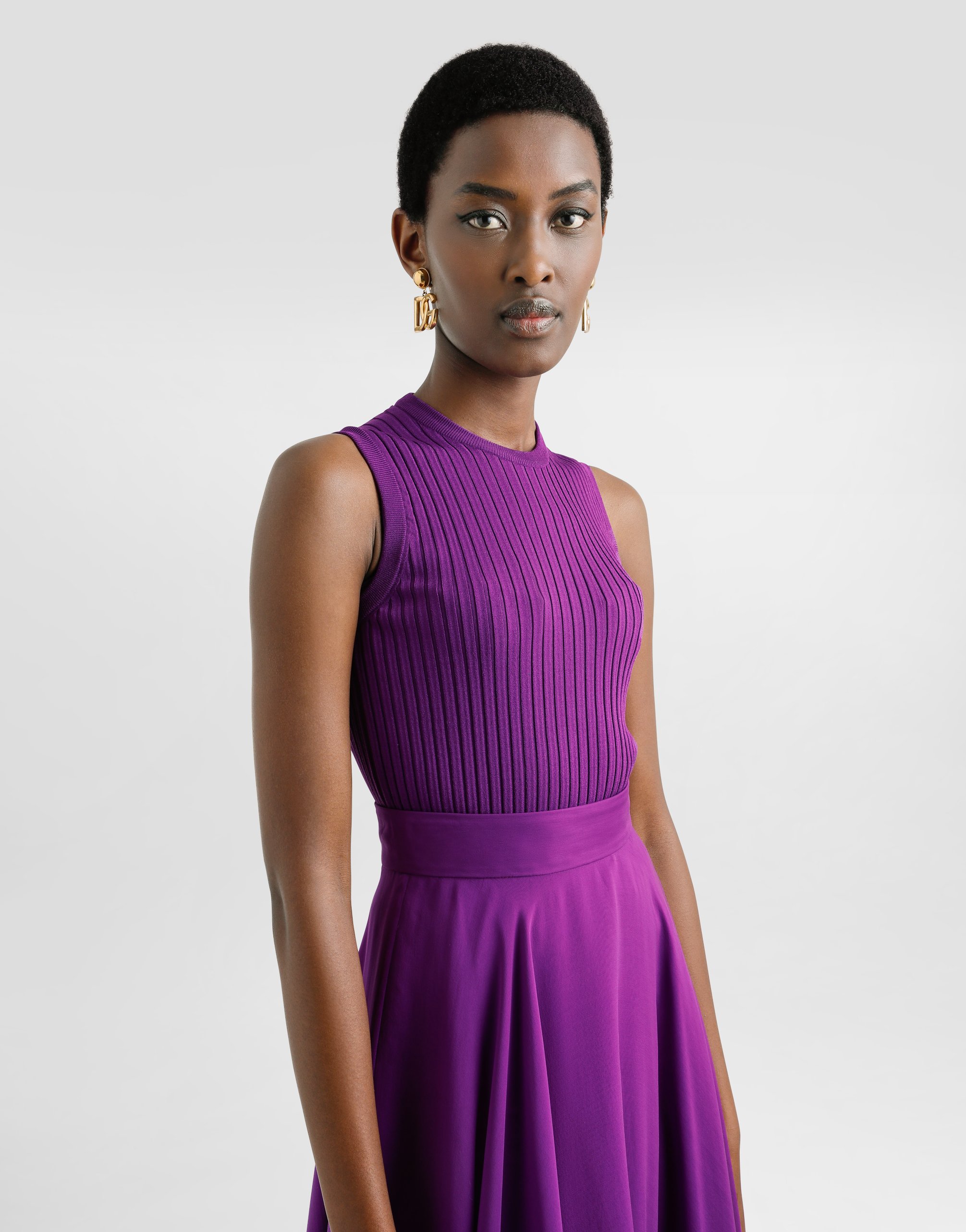 Dolce & Gabbana Viscose Tank Top In Purple
