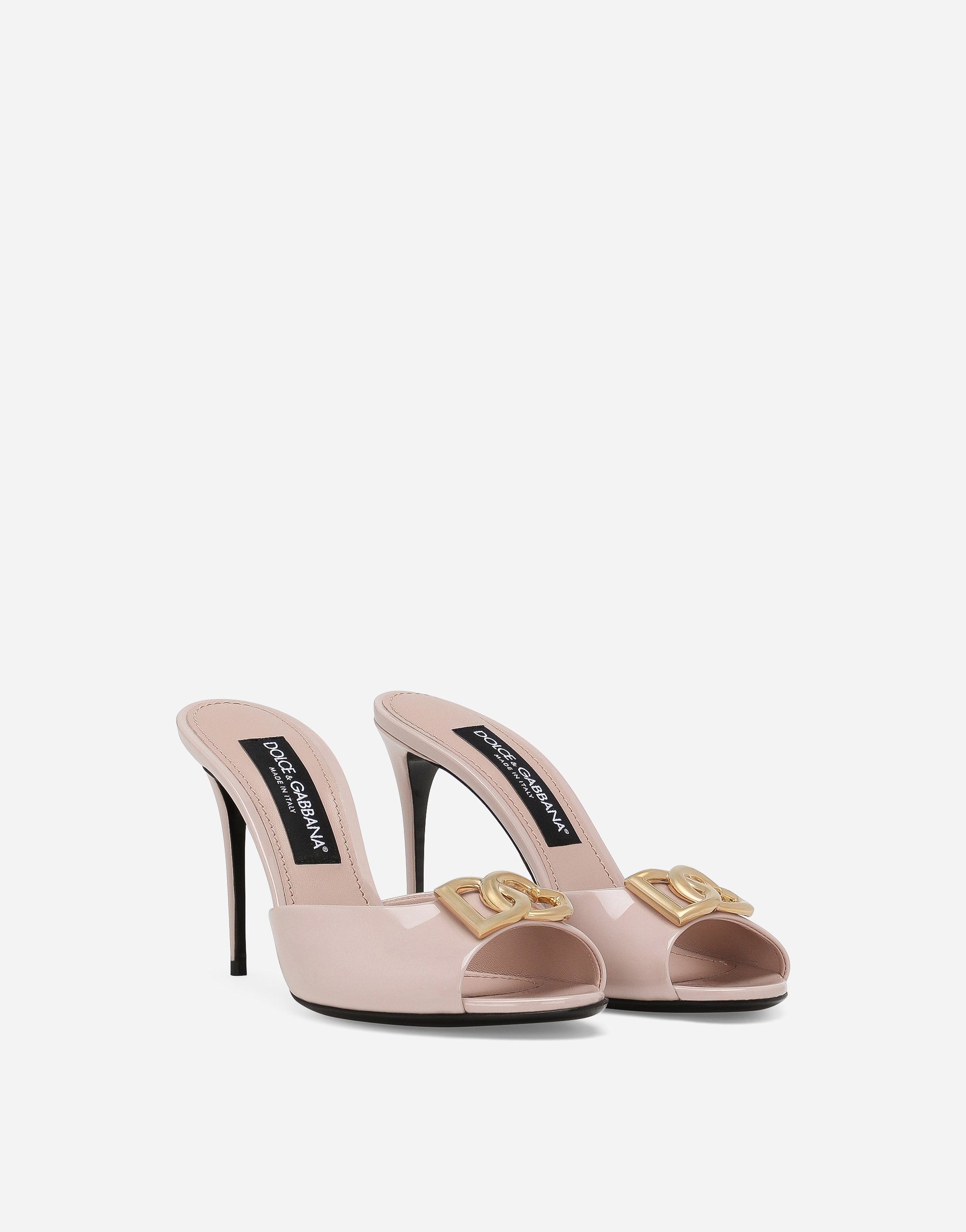 Shop Dolce & Gabbana Patent Leather Mules In Pink