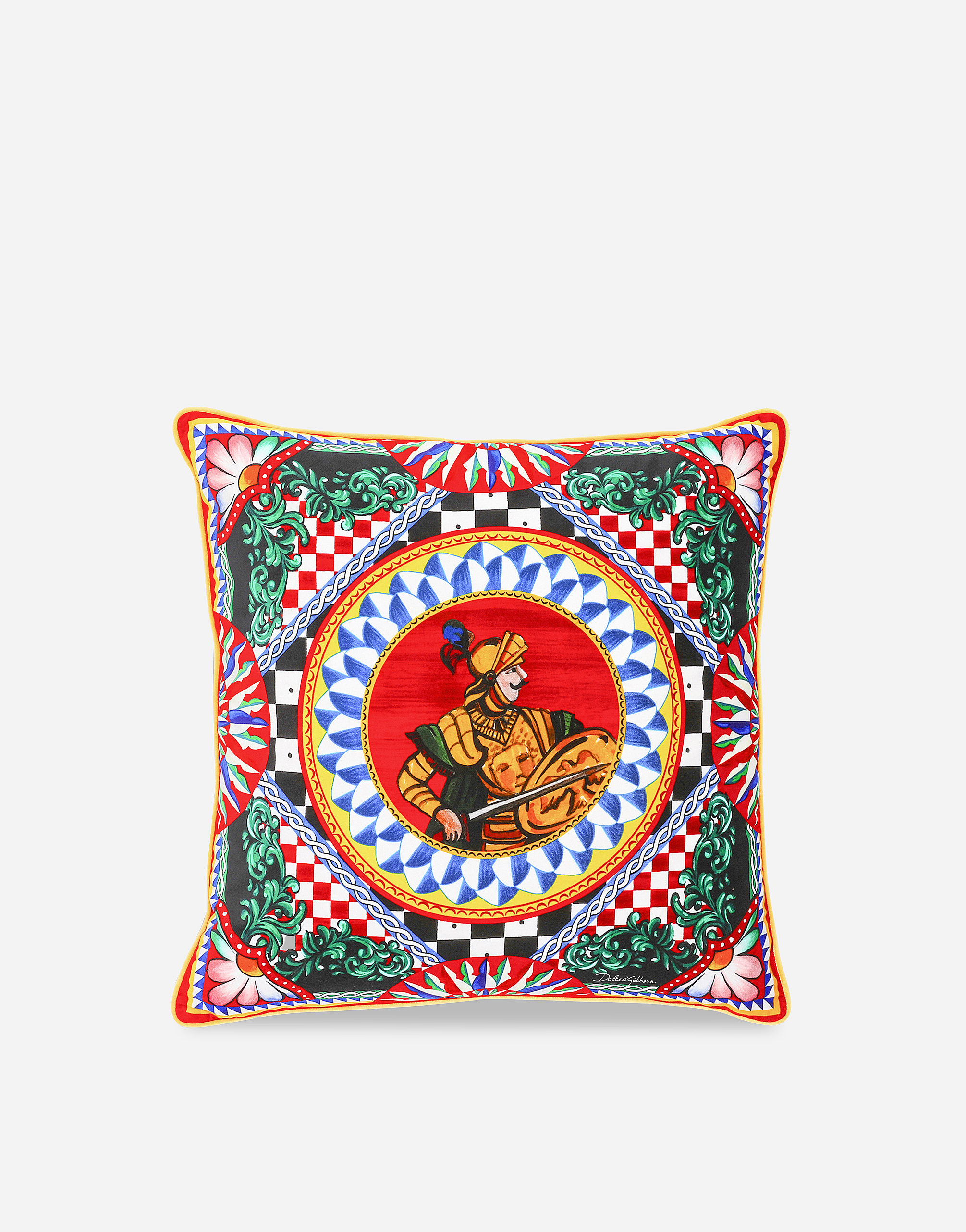 Dolce & Gabbana Velvet Cushion Medium In Multicolor