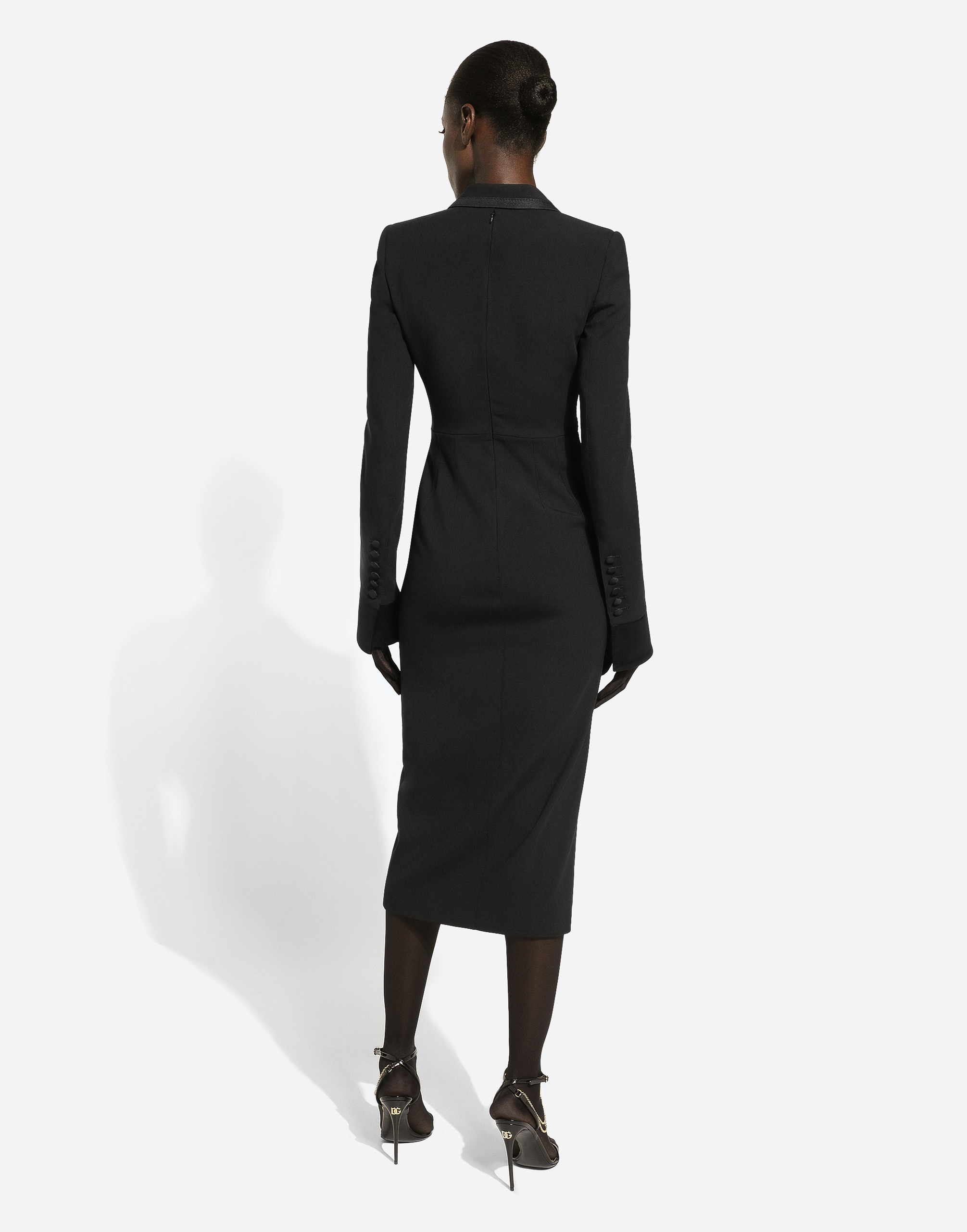 Woolen calf-length coat dress
