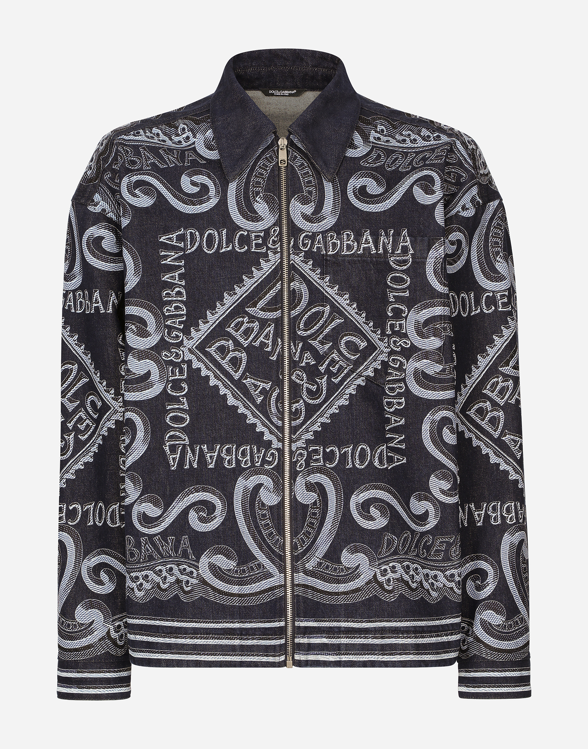 Dolce & Gabbana Men's Multicolor Camicia - Man Denim Multi-Colored Size 48