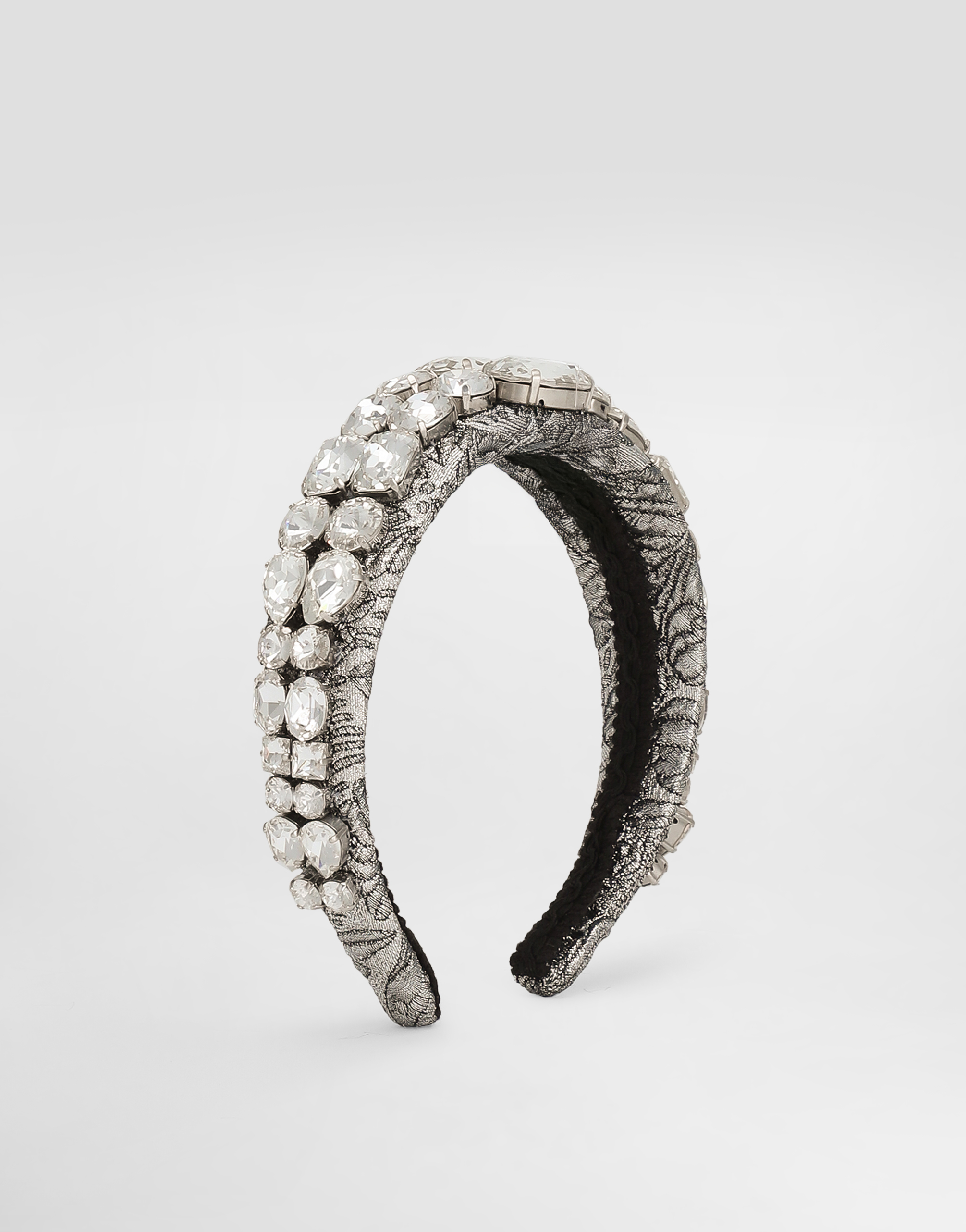 Dolce & Gabbana Floral-jacquard Headband In Metallic