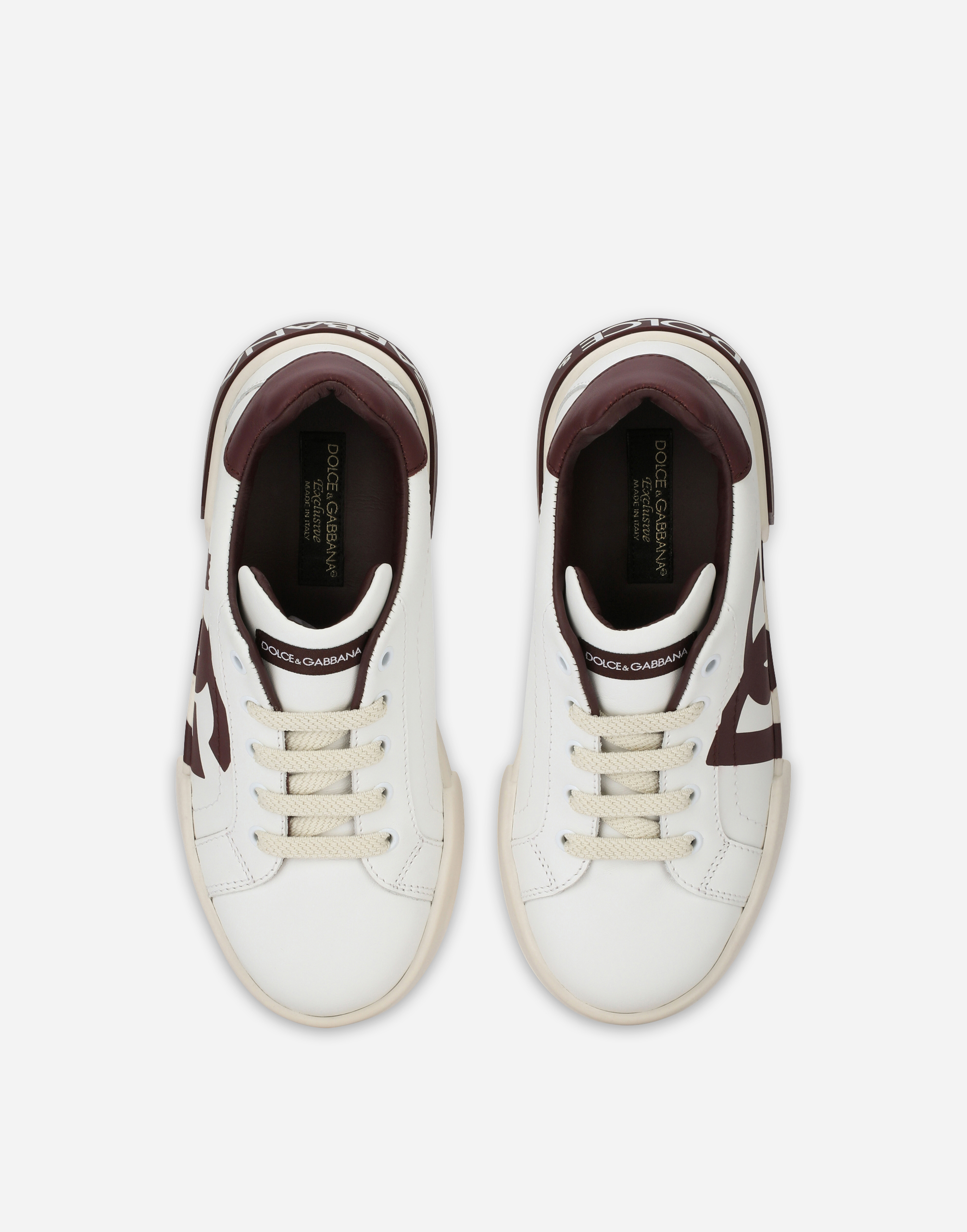 DOLCE & GABBANA PORTOFINO LIGHT SNEAKERS WITH DG LOGO PRINT