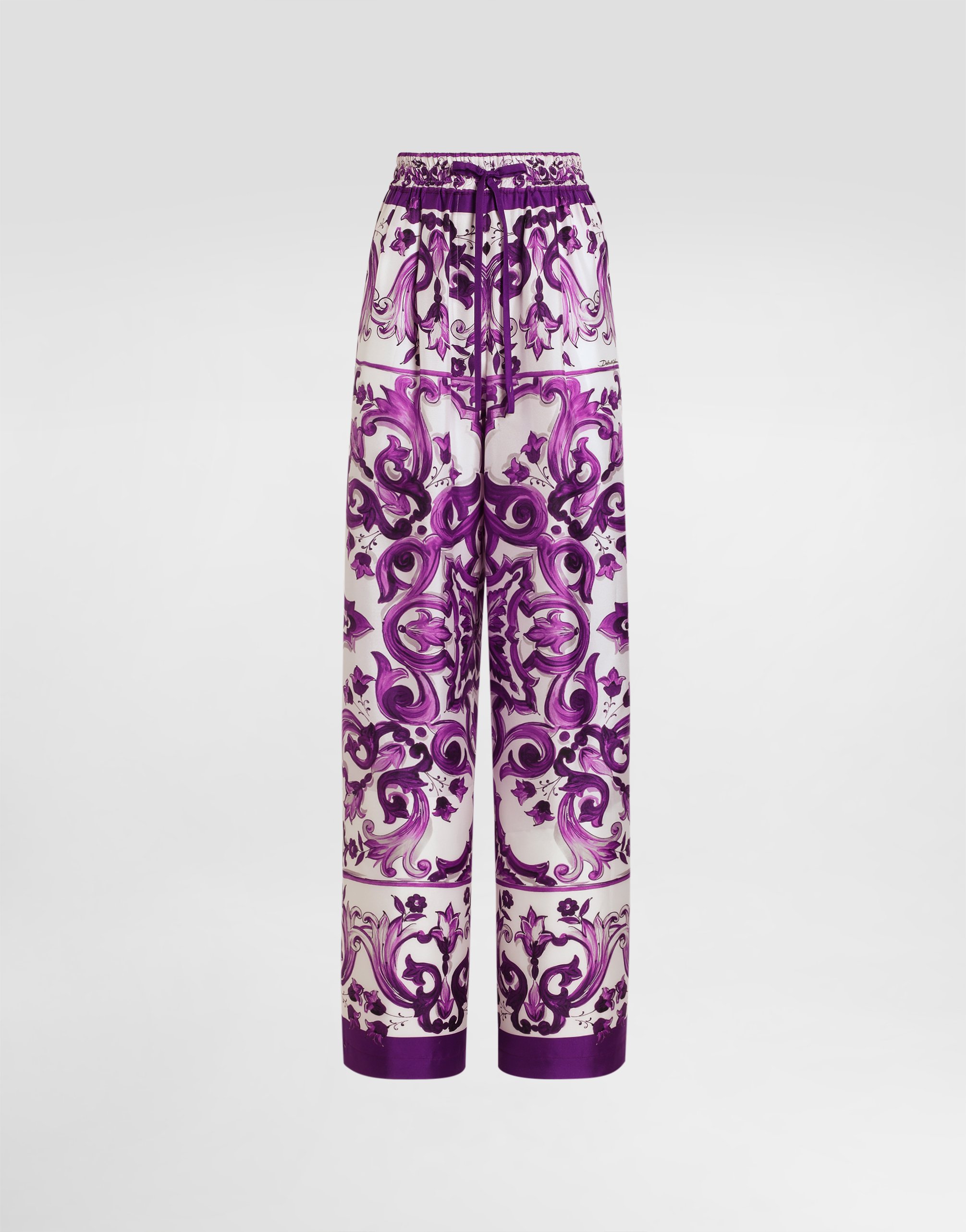 Dolce & Gabbana Majolica-print Twill Trousers - Woman Pants And Shorts Multicolor