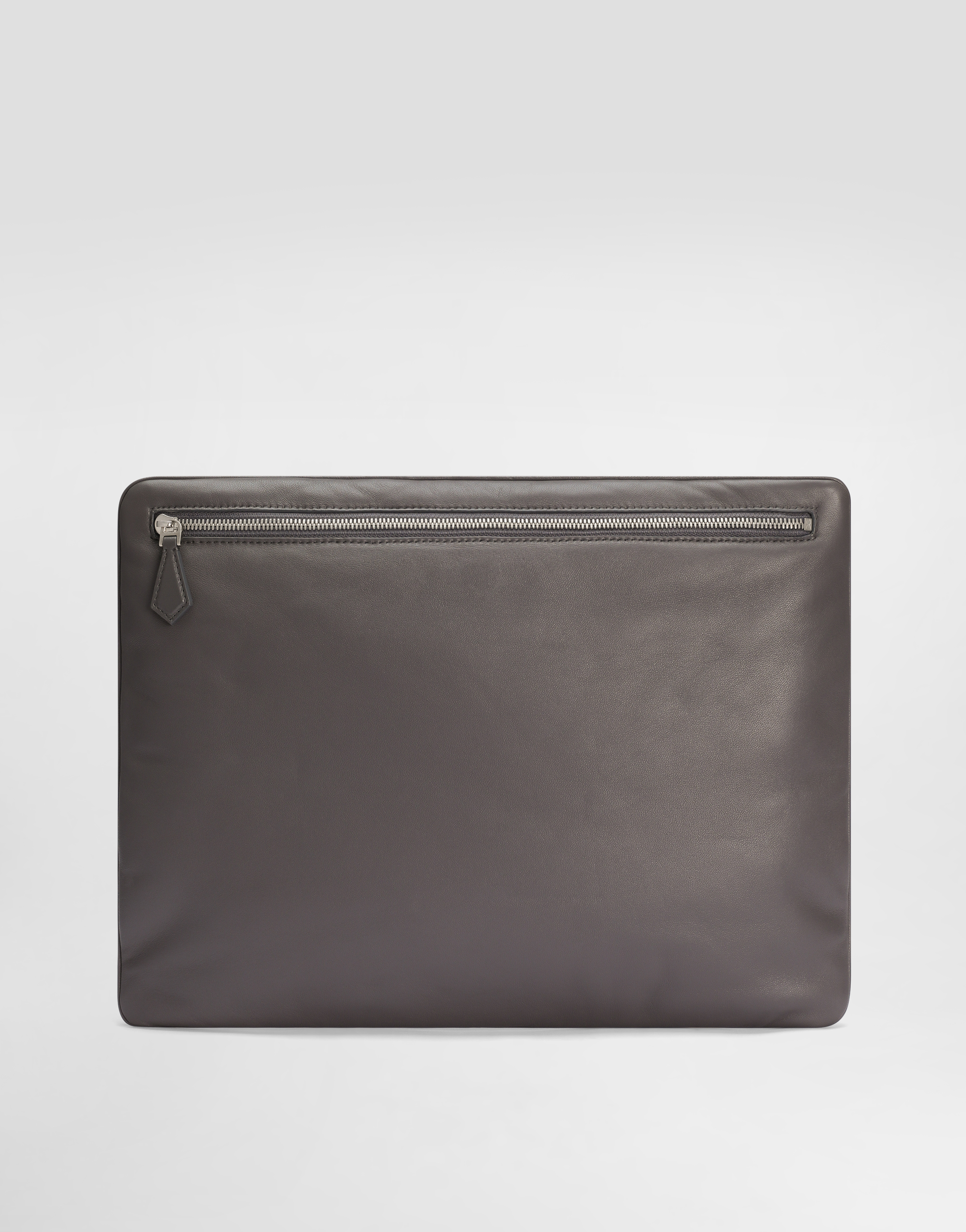 Dolce & Gabbana Calfskin Nappa Leather Pouch In Grey