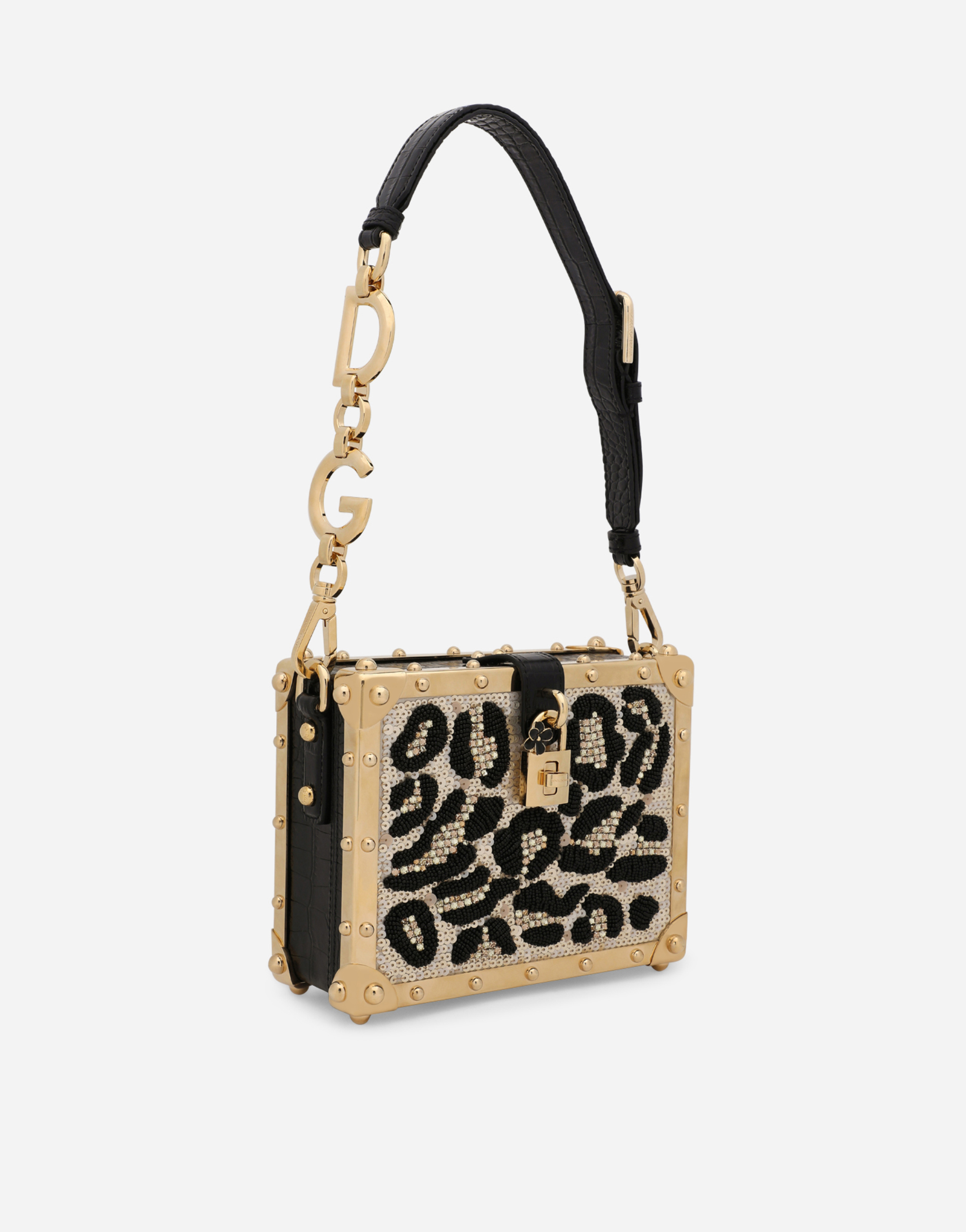 Dolce & Gabbana Satin Dolce Box With Embroidery In Multicolor