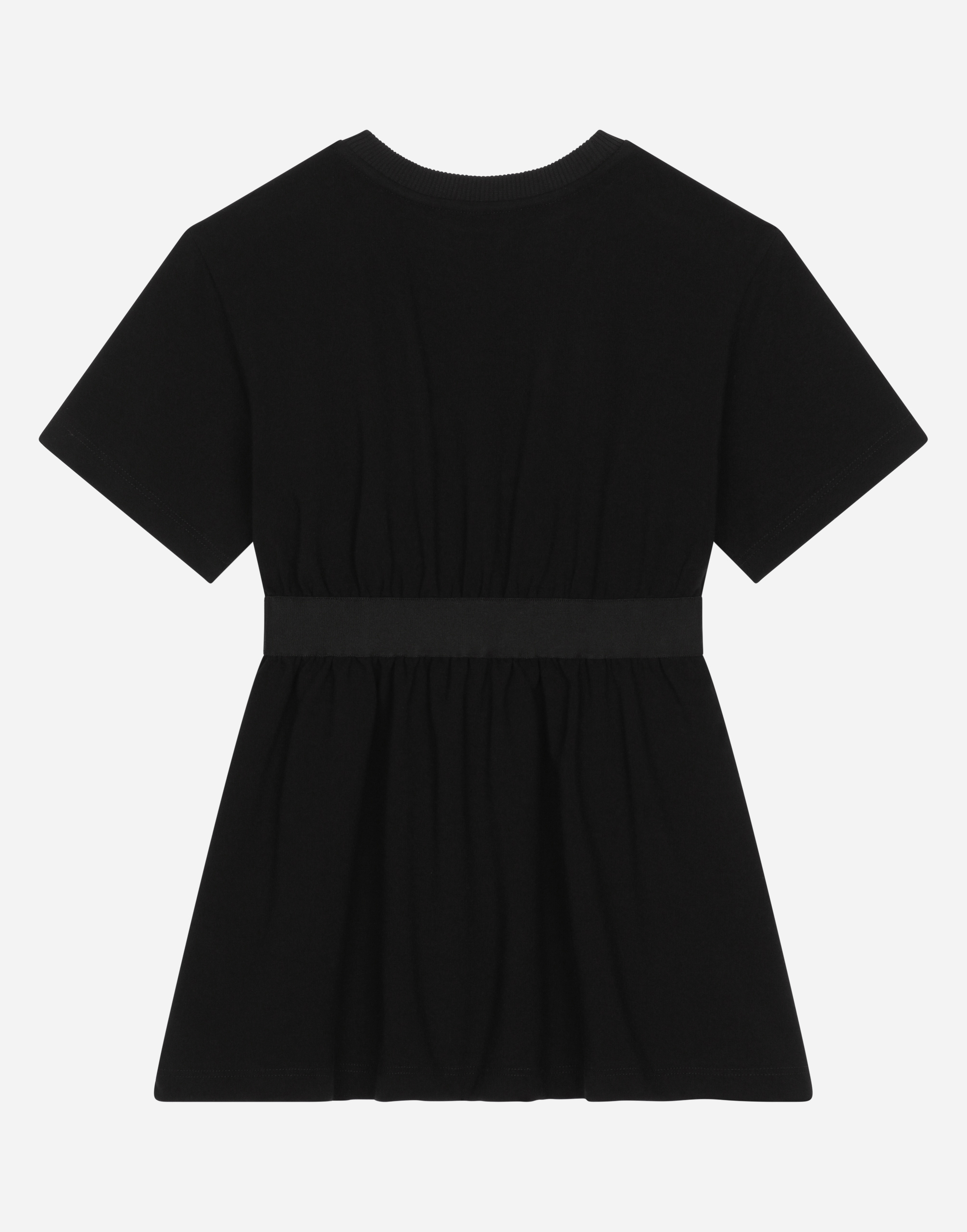 Shop Dolce & Gabbana Interlock Dress With Branded Elastic In Black