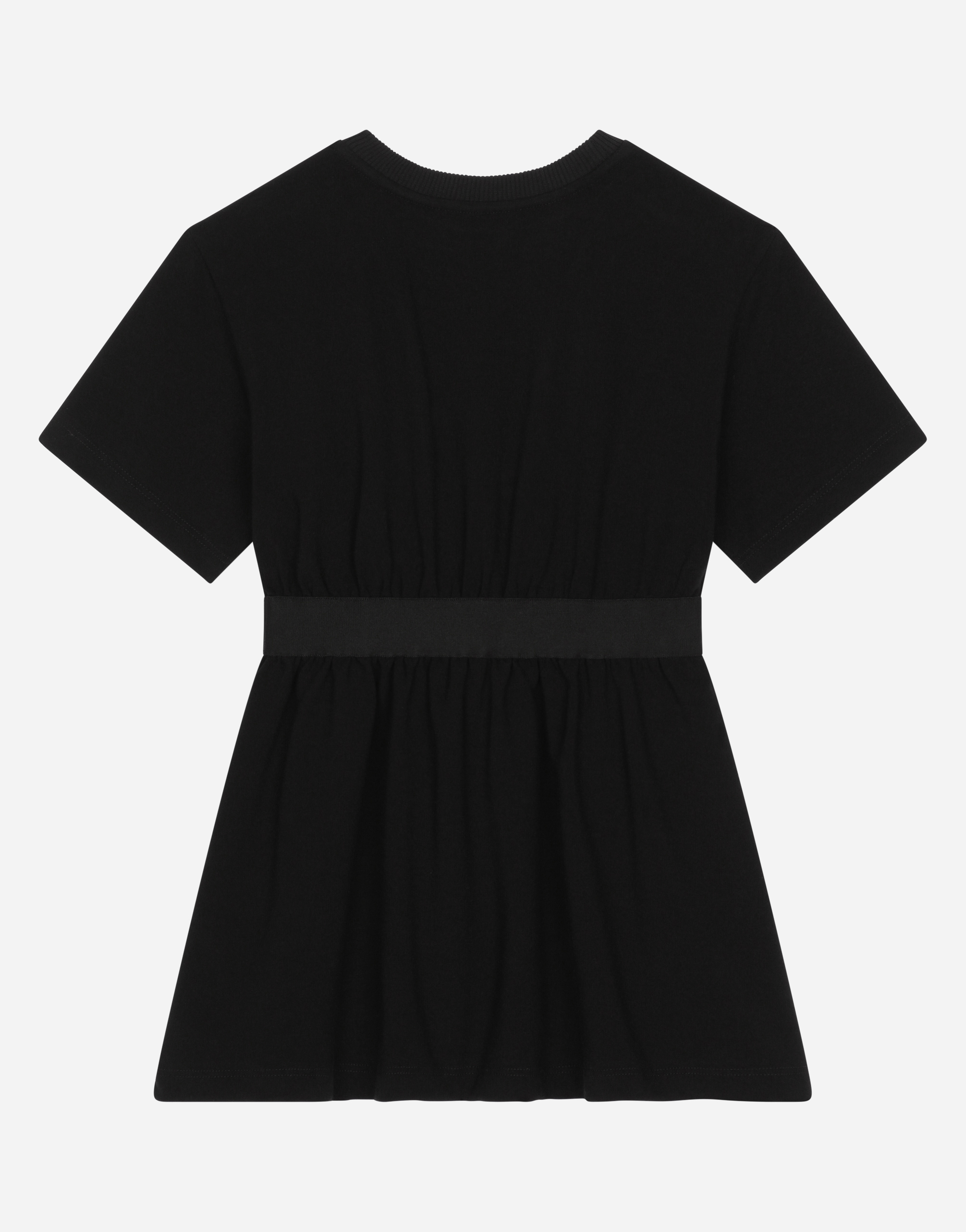 Dolce & Gabbana Interlock Dress With Branded Elastic In Black