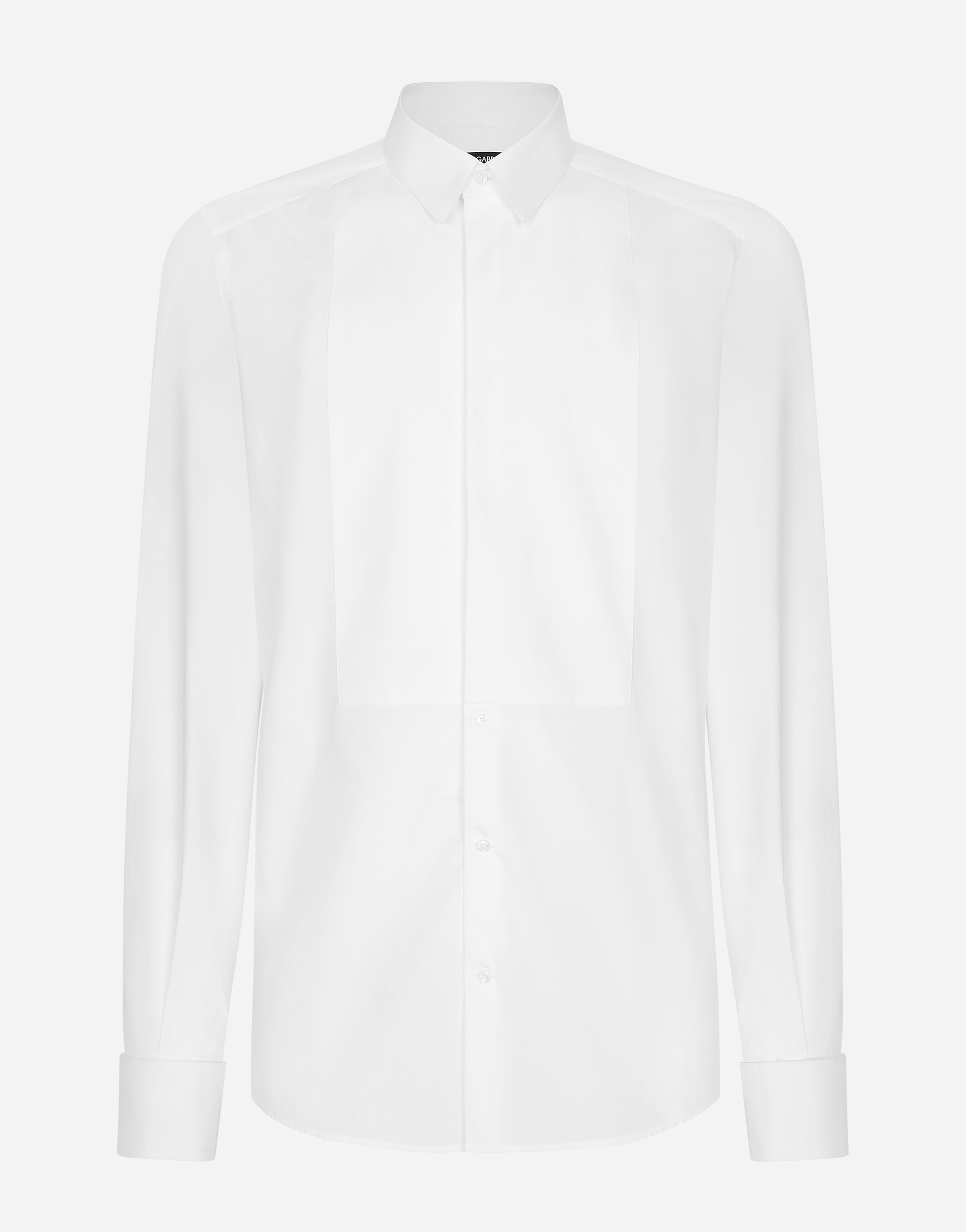 DOLCE & GABBANA COTTON POPLIN GOLD-FIT TUXEDO SHIRT