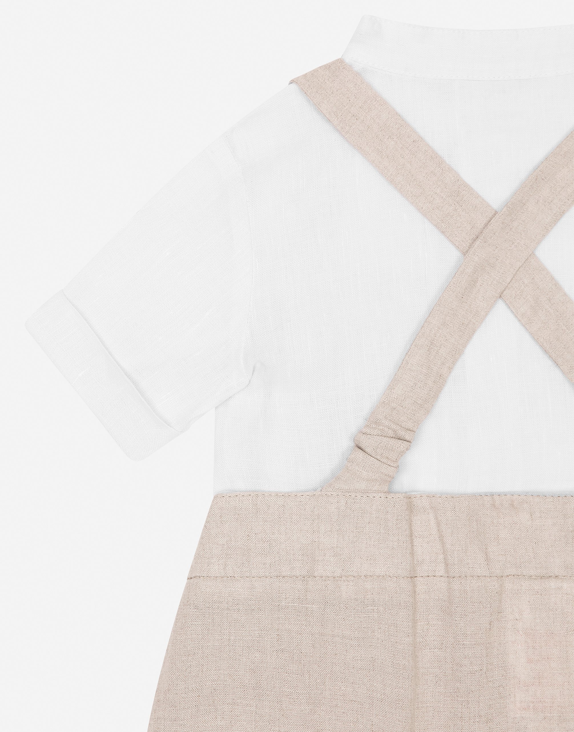 Linen onesie with straps and Dolce&Gabbana logo