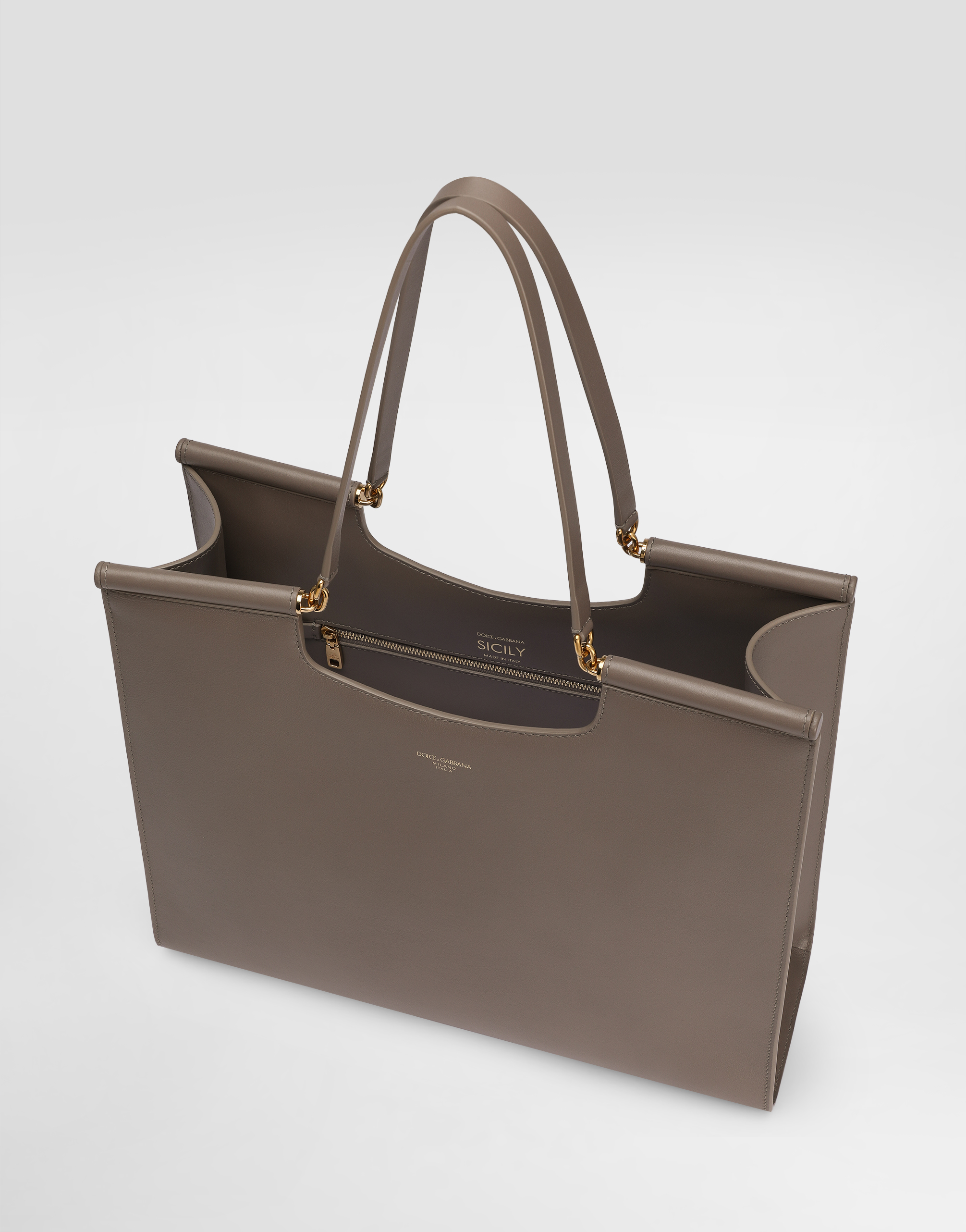 Dolce & Gabbana Large Sicily Shopper In Grey