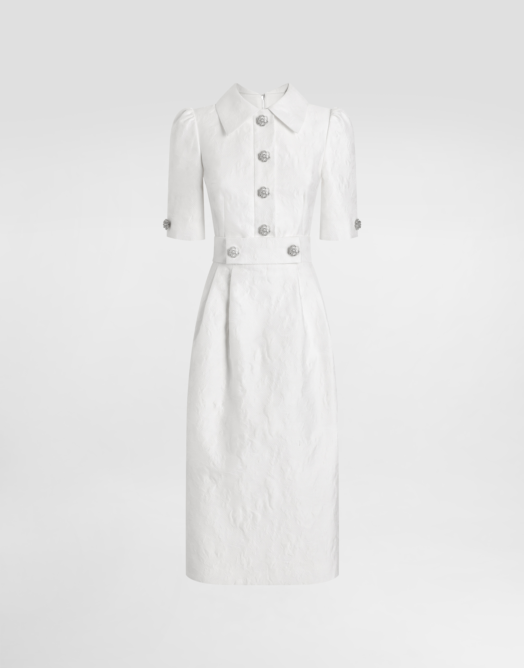 Dolce & Gabbana Floral Jacquard Dress - Woman Dresses White