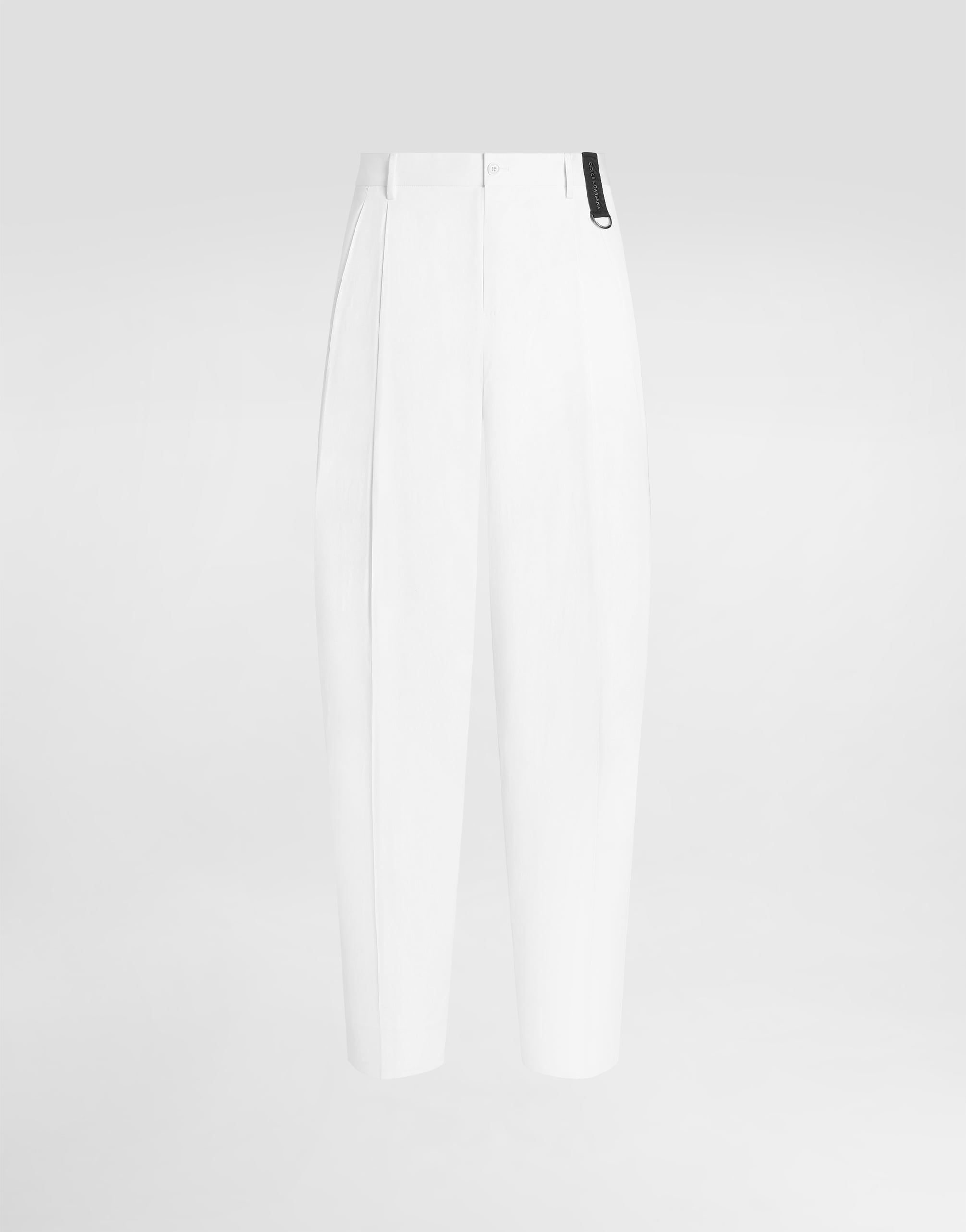 Cotton gabardine trousers in White for Men | Dolce&Gabbana® US