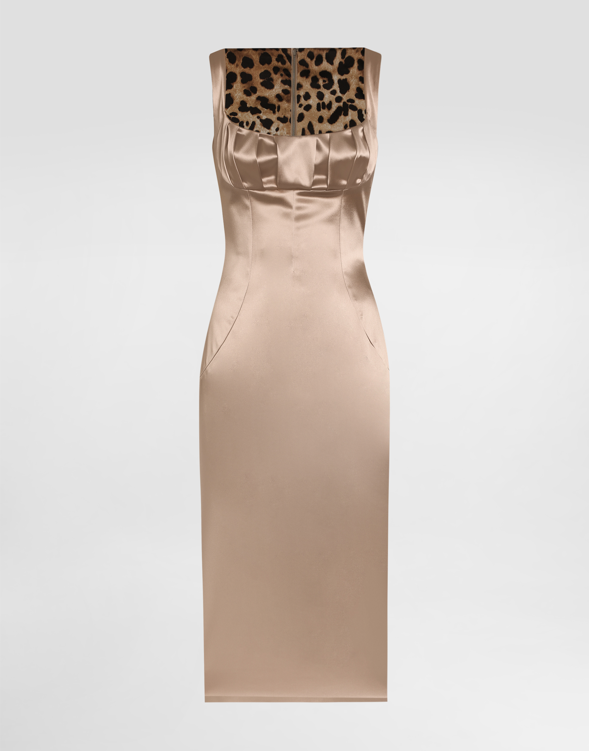 Stretch satin midi dress