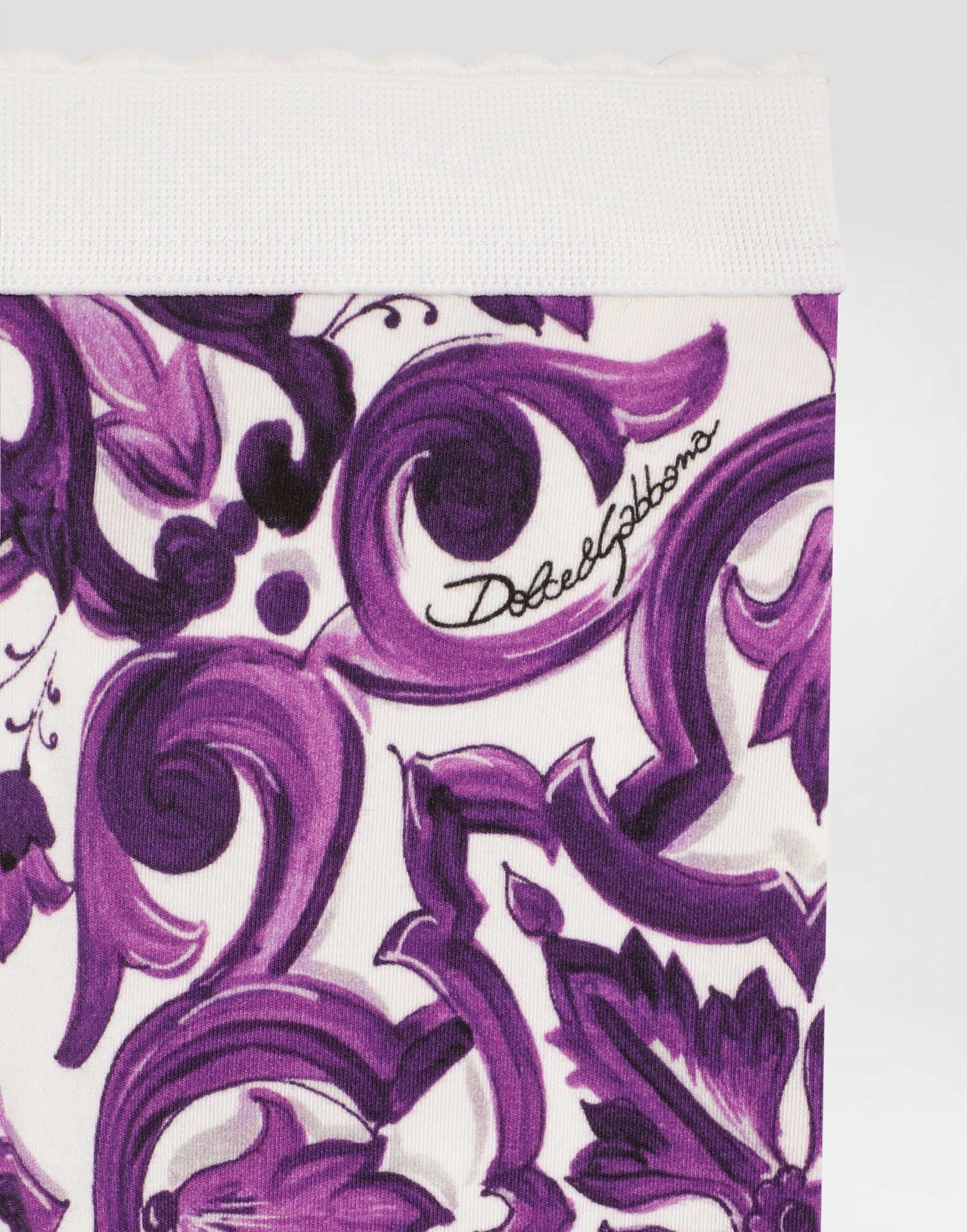 Dolce & Gabbana Printed Cotton Blend Jersey Leggings