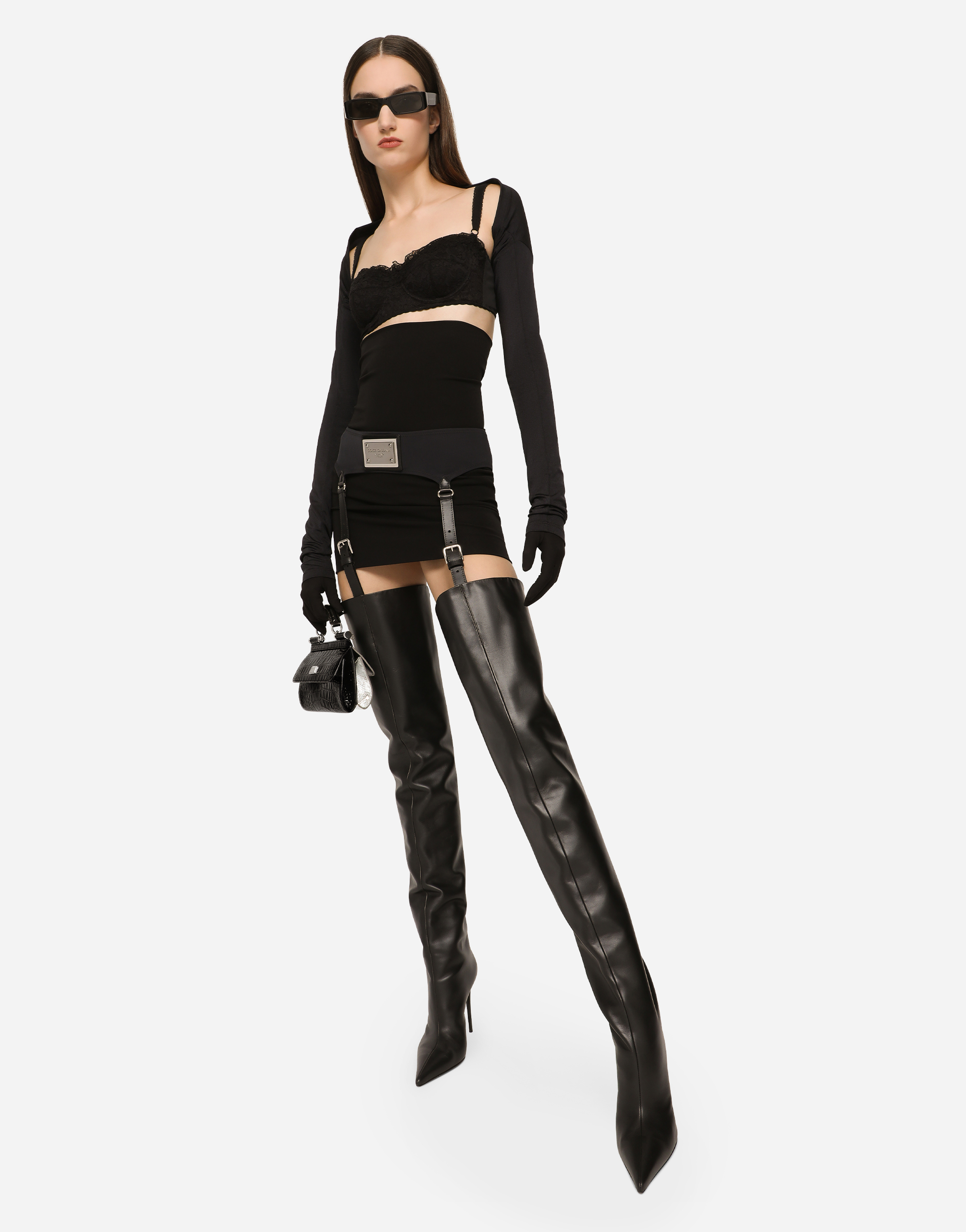 DOLCE & GABBANA SMALL SICILY BAG IN CROCODILE-PRINT CALFSKIN AND PYTHON SKIN