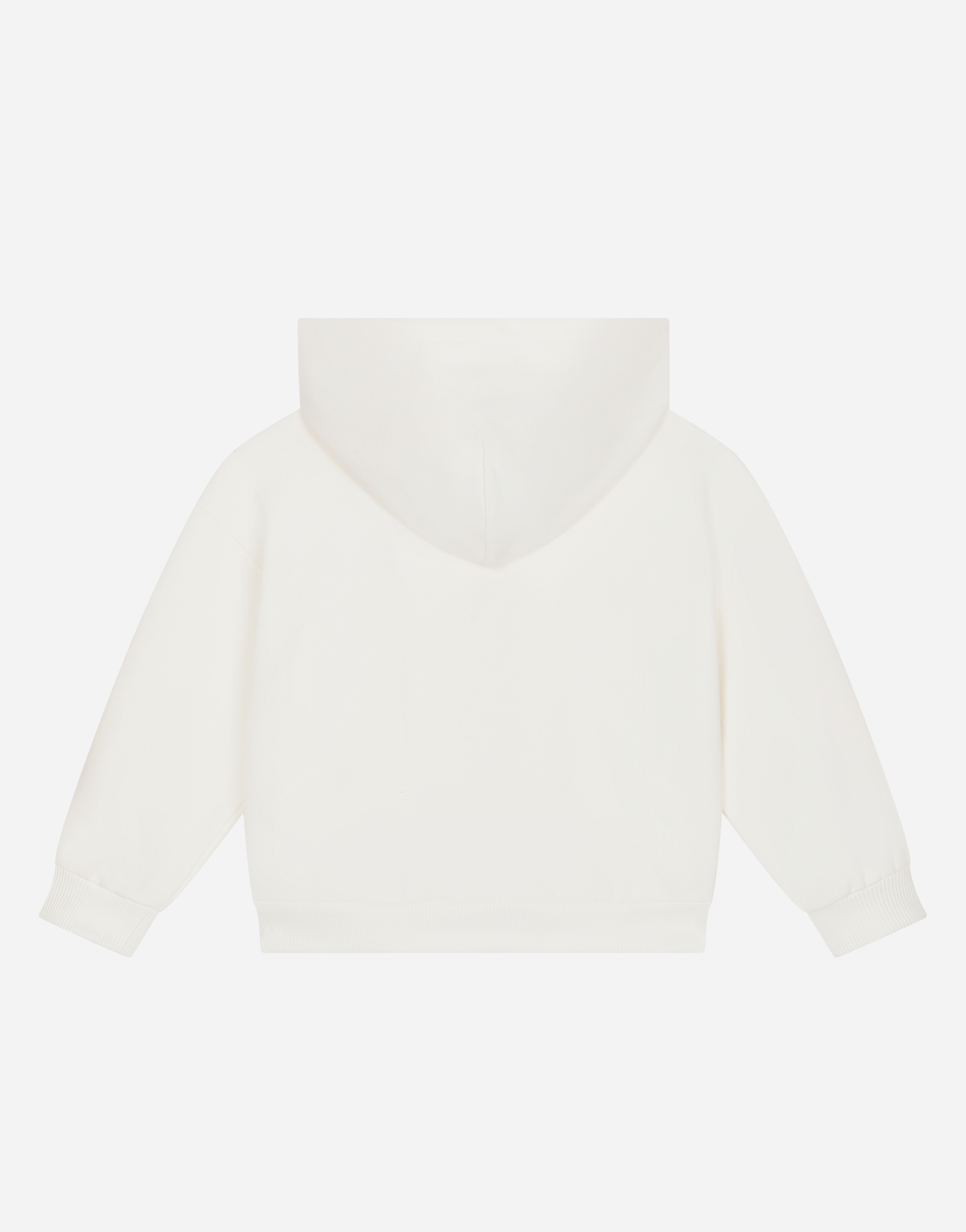 DOLCE & GABBANA ZIP-UP JERSEY HOODIE WITH DG LOGO PATCH