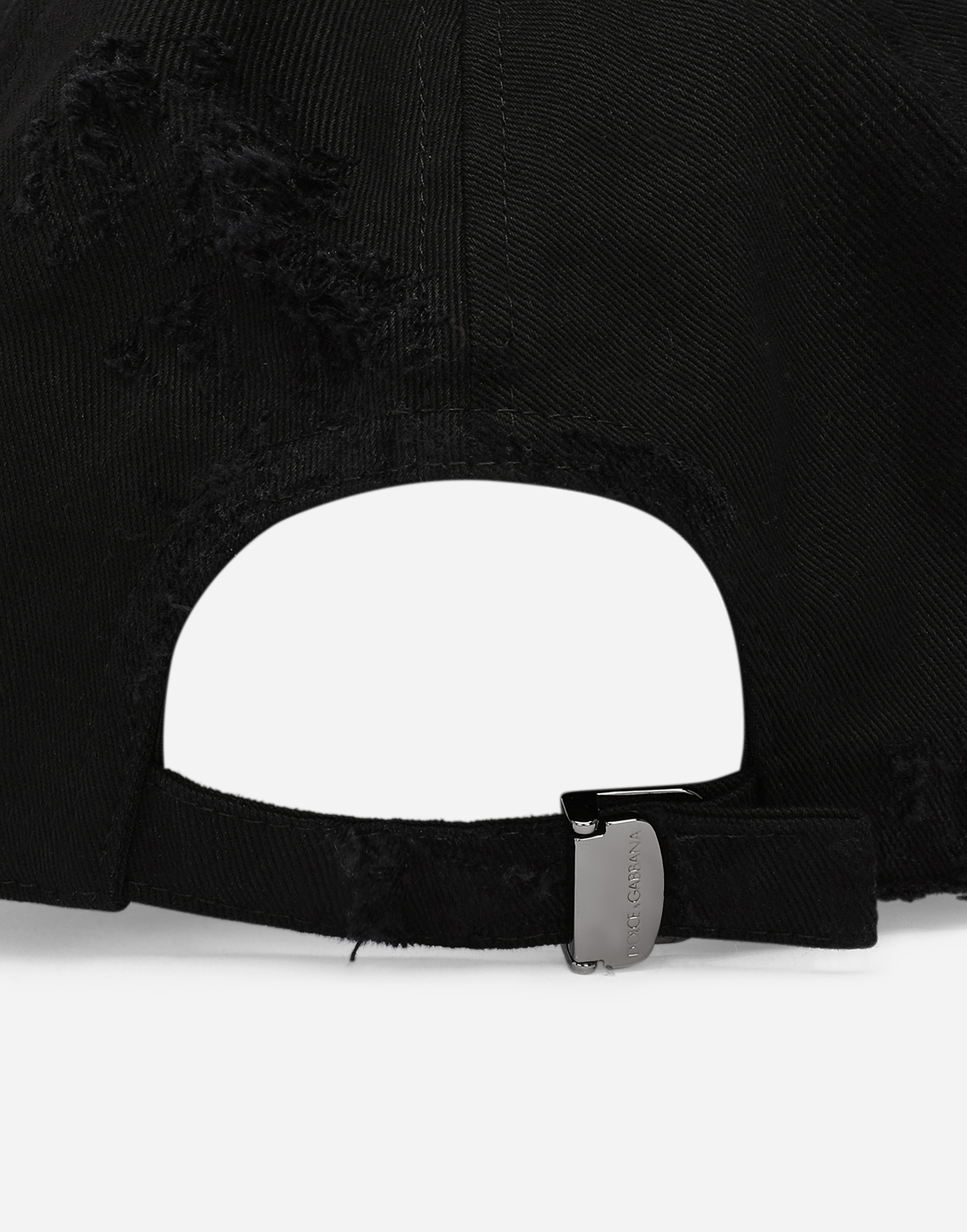 Shop Dolce & Gabbana Cotton Twill Baseball Cap In Black