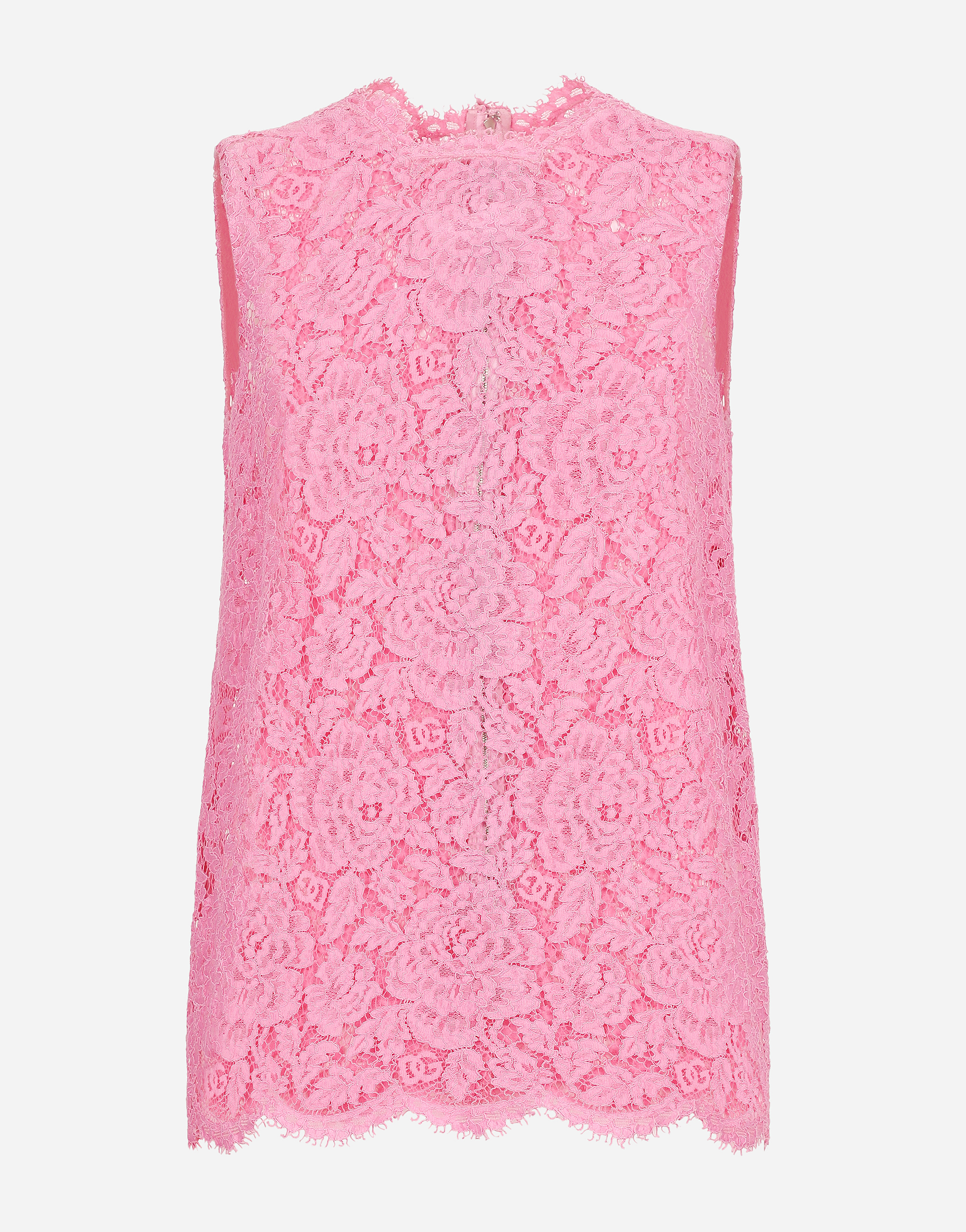 Dolce & Gabbana Sleeveless Lace Top In ピンク
