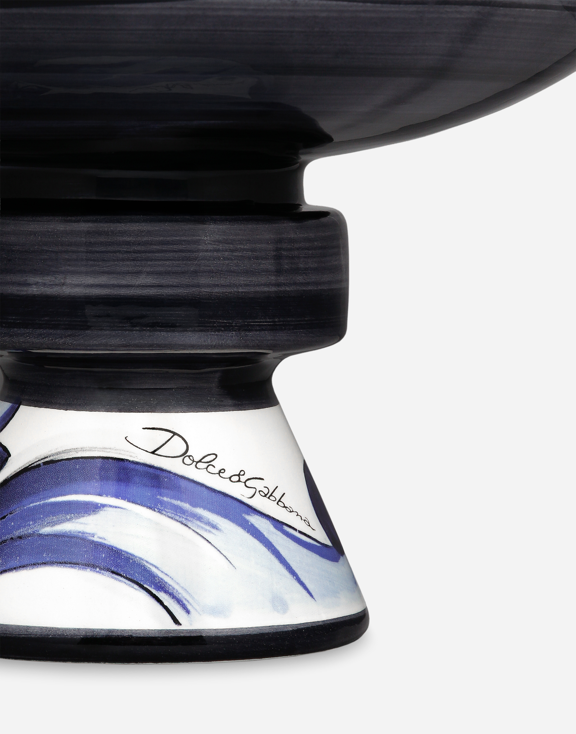Dolce & Gabbana Raised Ceramic Platter In Black