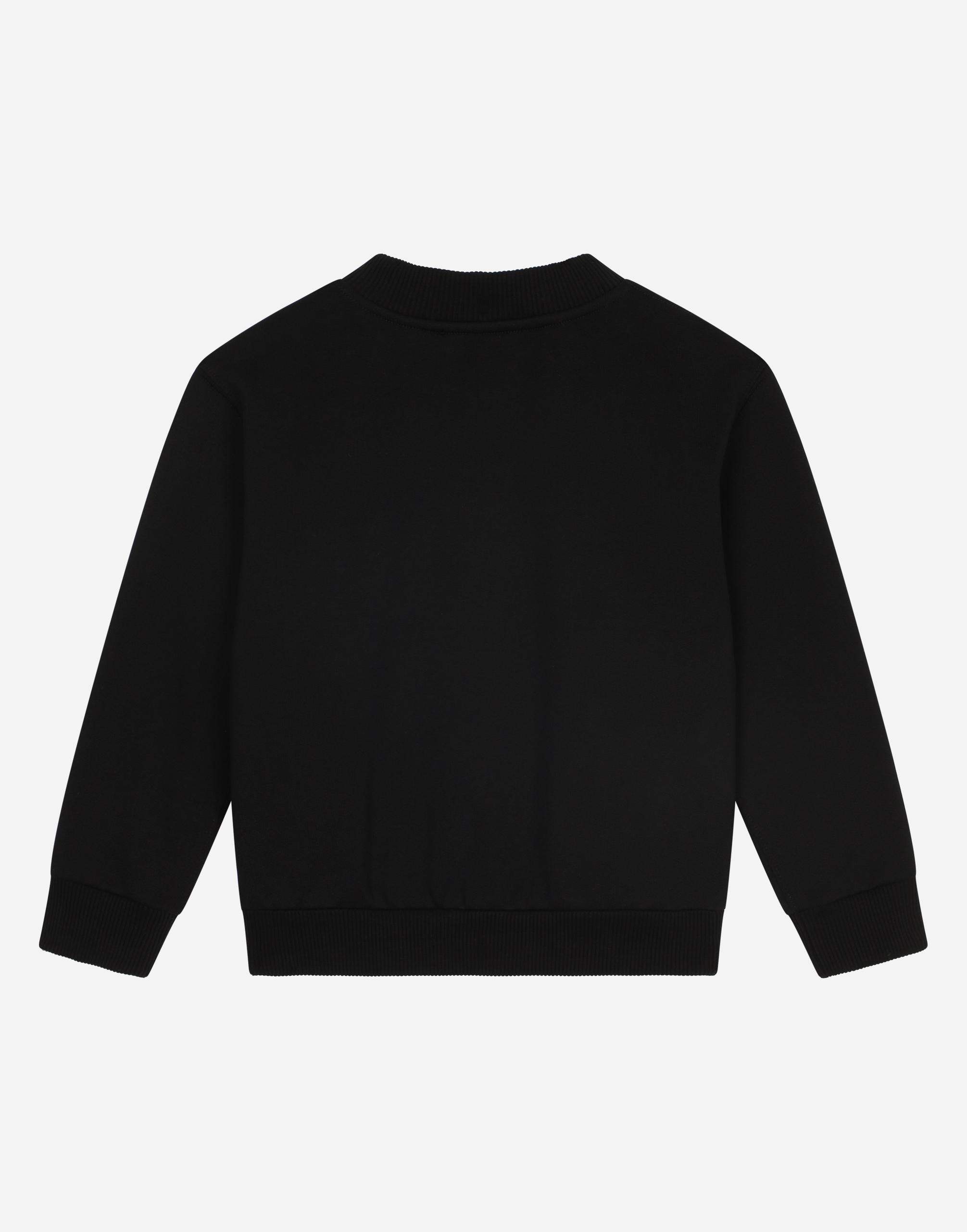 Dolce & Gabbana Jersey Round-neck Sweatshirt With Dg Milano Embroidery In Black