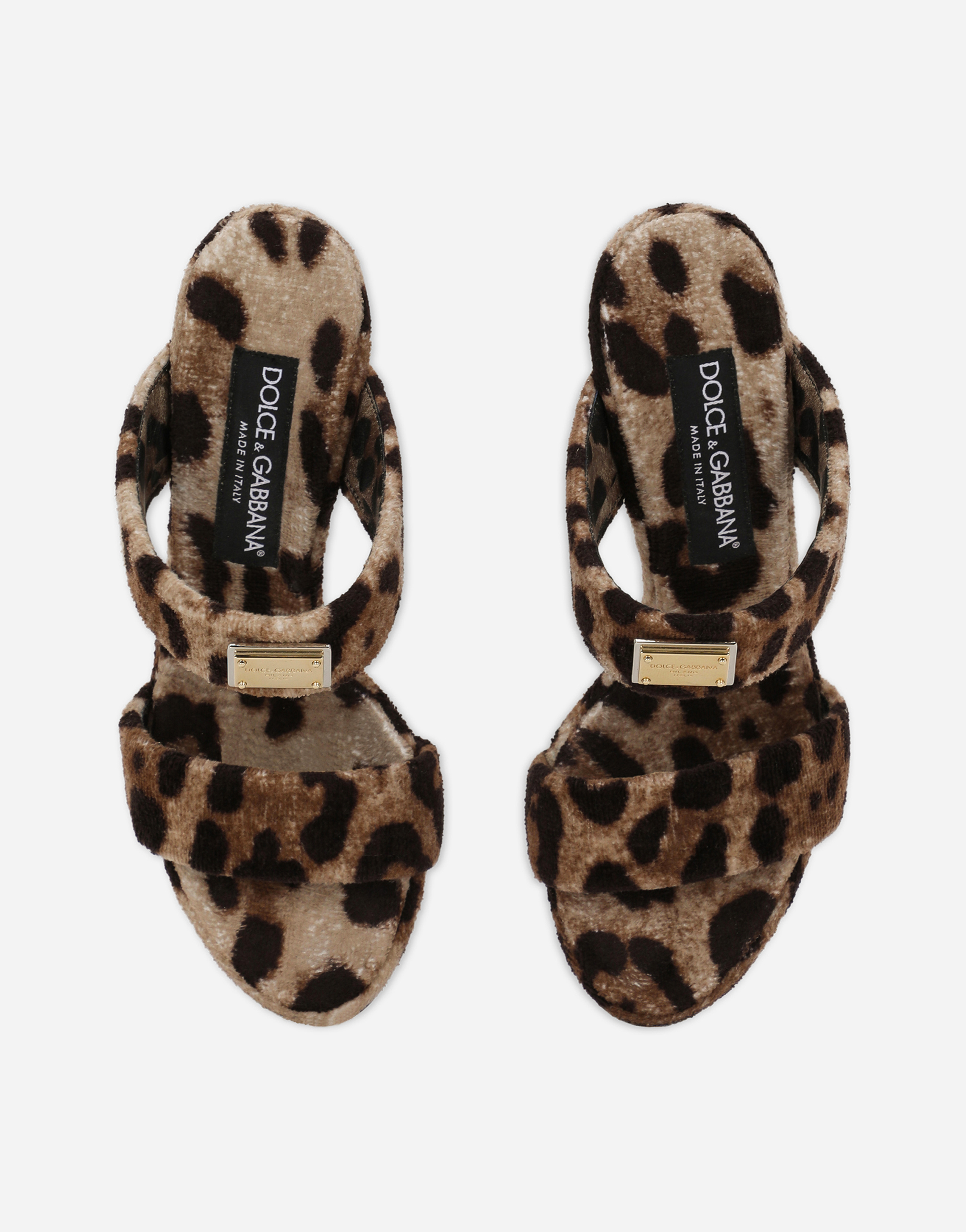 DOLCE & GABBANA LEOPARD-PRINT TERRYCLOTH SANDALS