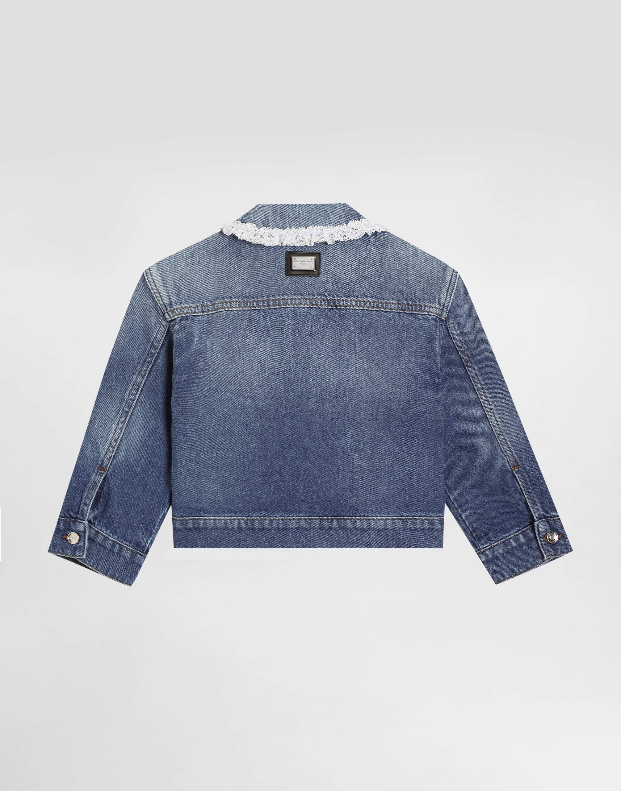  Dolce & Gabbana Denim Jacket With Print - Frau Mäntel Und Jacken Mehrfarbig 6 Years 