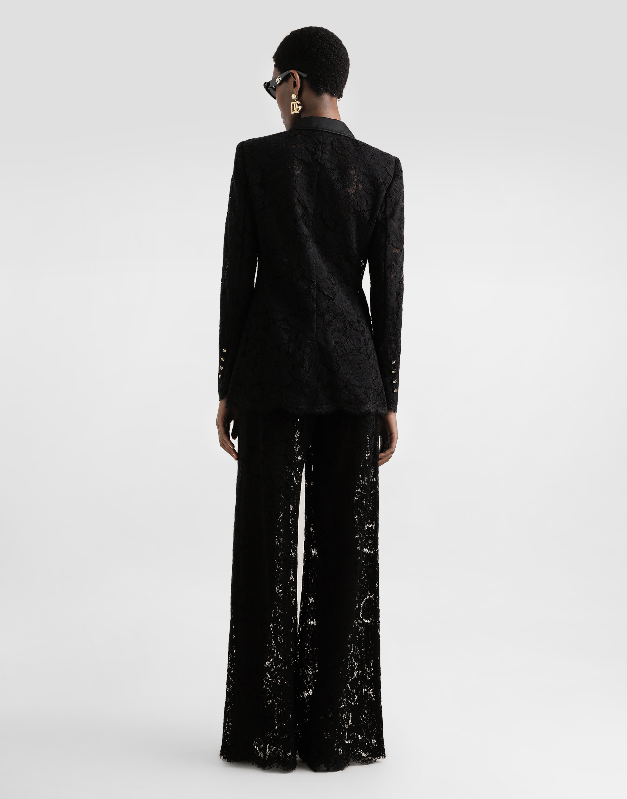 Dolce & Gabbana Cordonetto Lace Trousers In Black