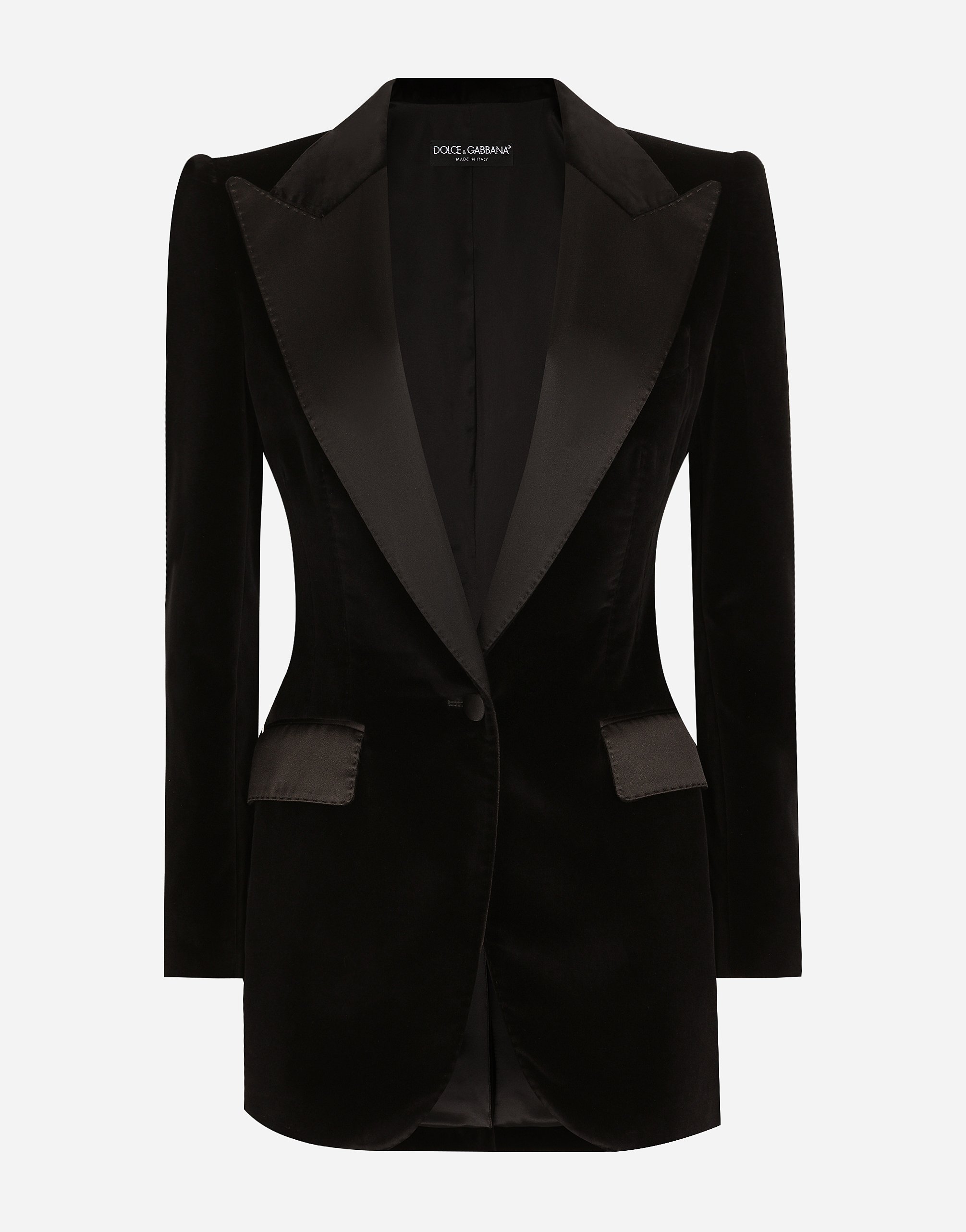 Dolce & Gabbana Single-breasted Velvet Turlington Tuxedo Jacket - Woman Blazers Black