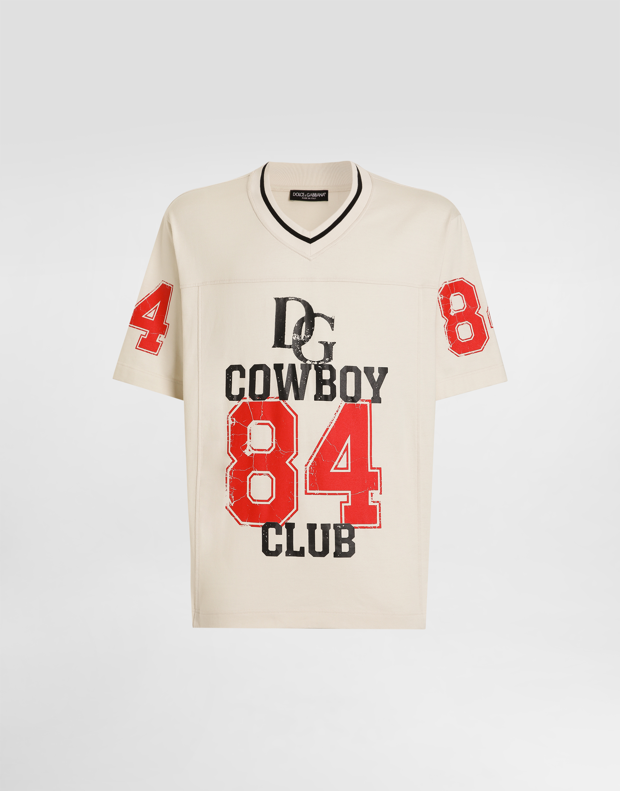 Cotton t-shirt with print in Beige for Men | Dolce&Gabbana®
