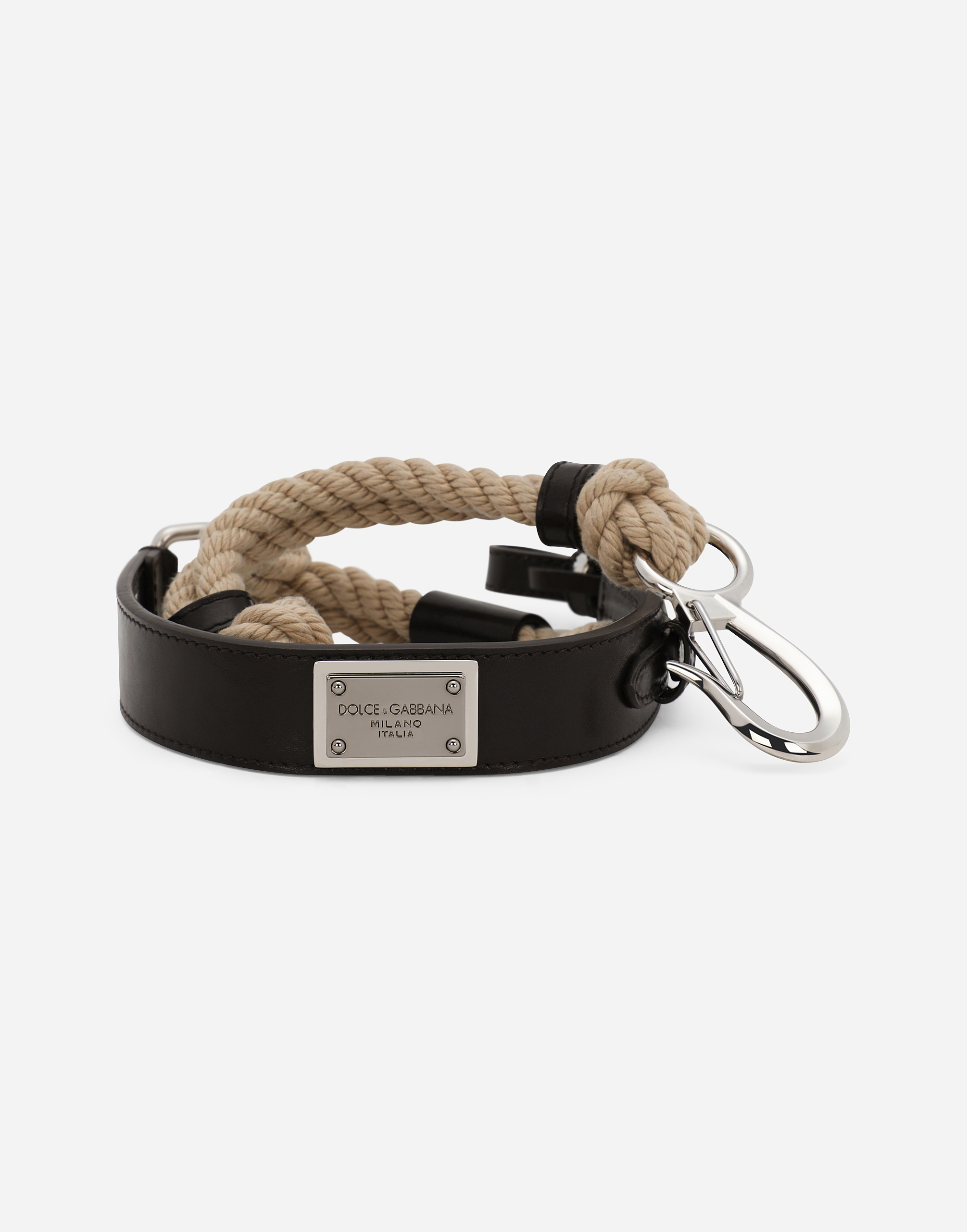 Shop Dolce & Gabbana Cowhide And Rope Belt In Brown