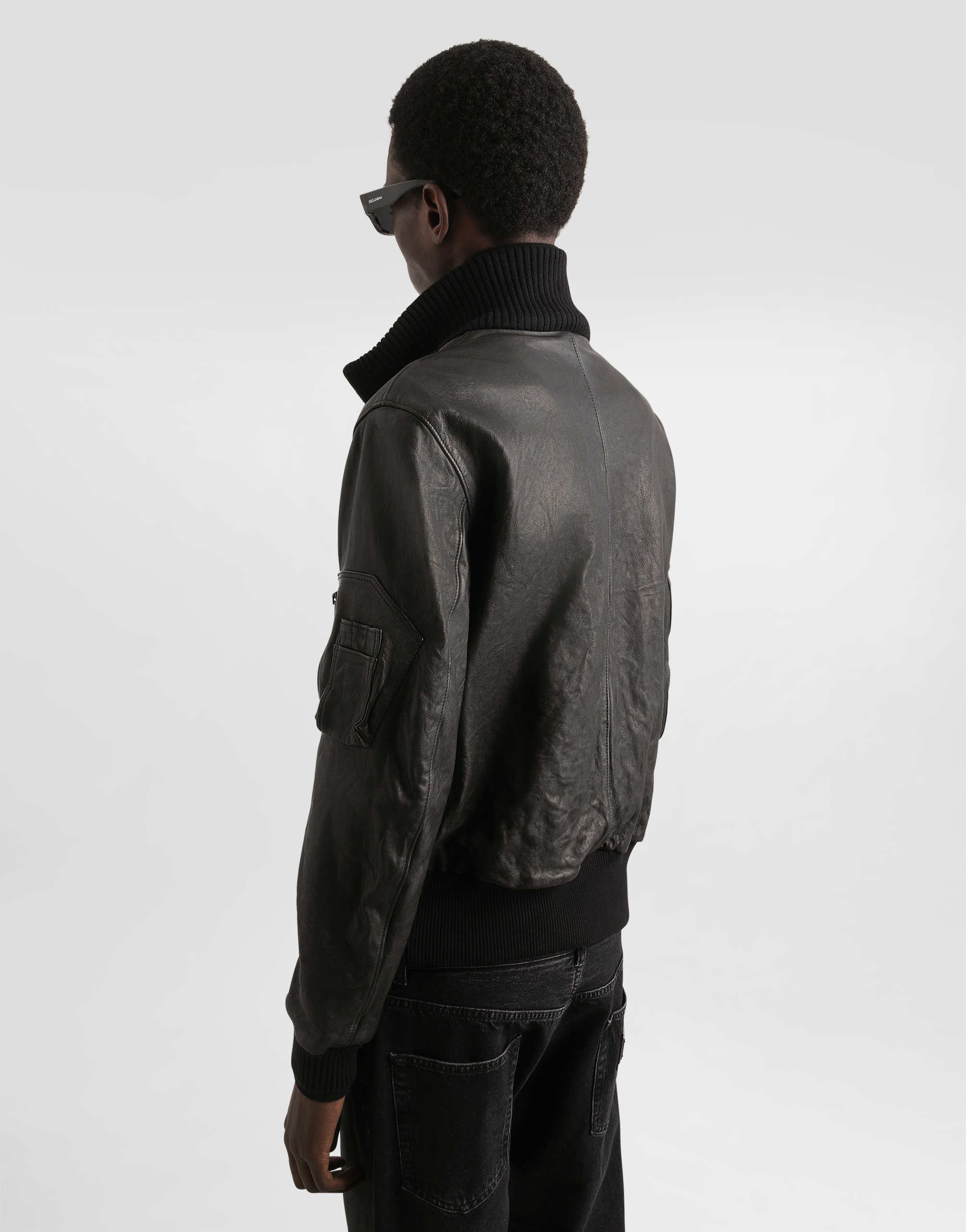Aged effect nappa jacket