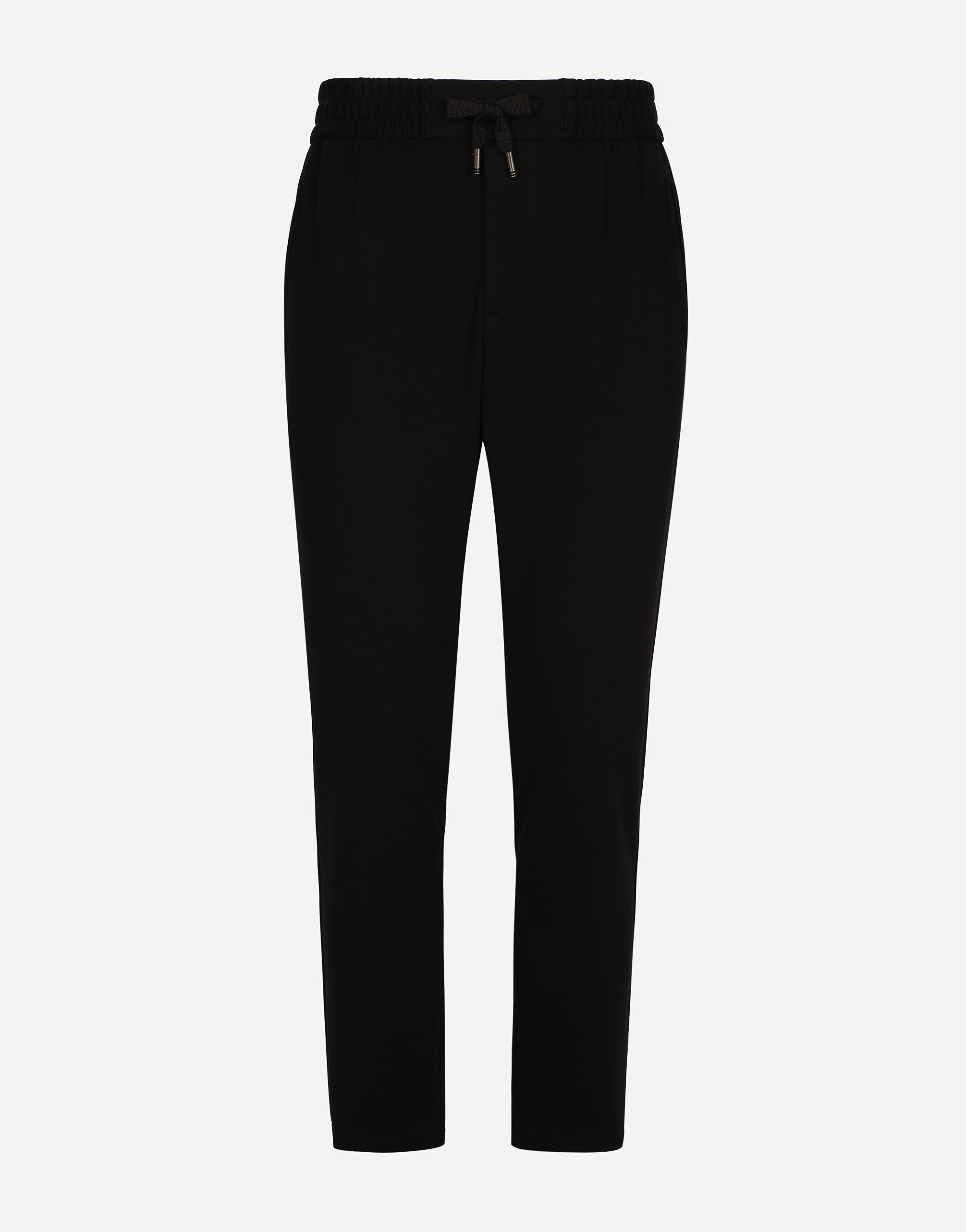 Dolce & Gabbana Jersey Jogging Pants With Dg Patch In Black