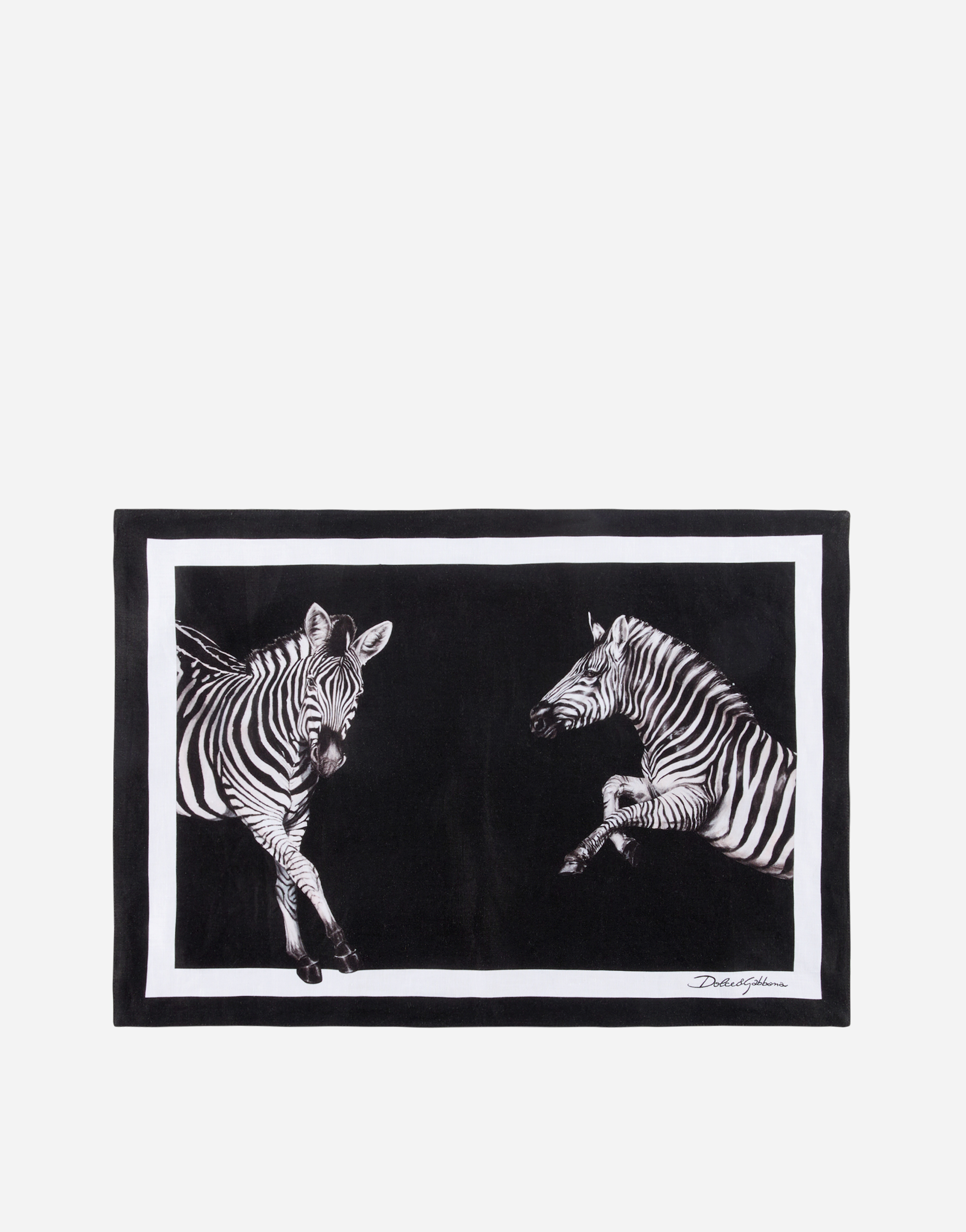 Dolce & Gabbana Set Linen Placemat And Napkin In Multicolor