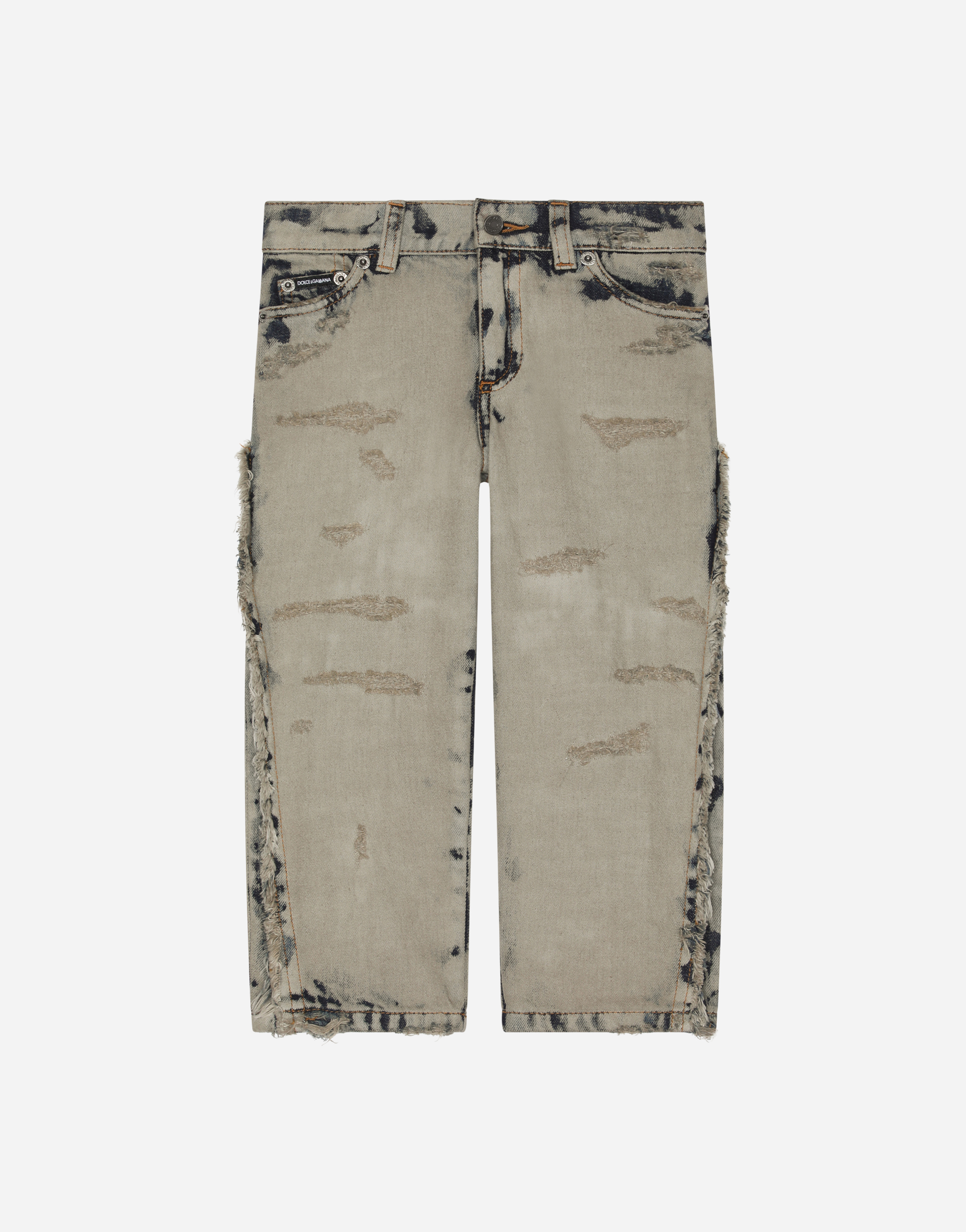 DOLCE & GABBANA OVERDYED WASHED DENIM JEANS