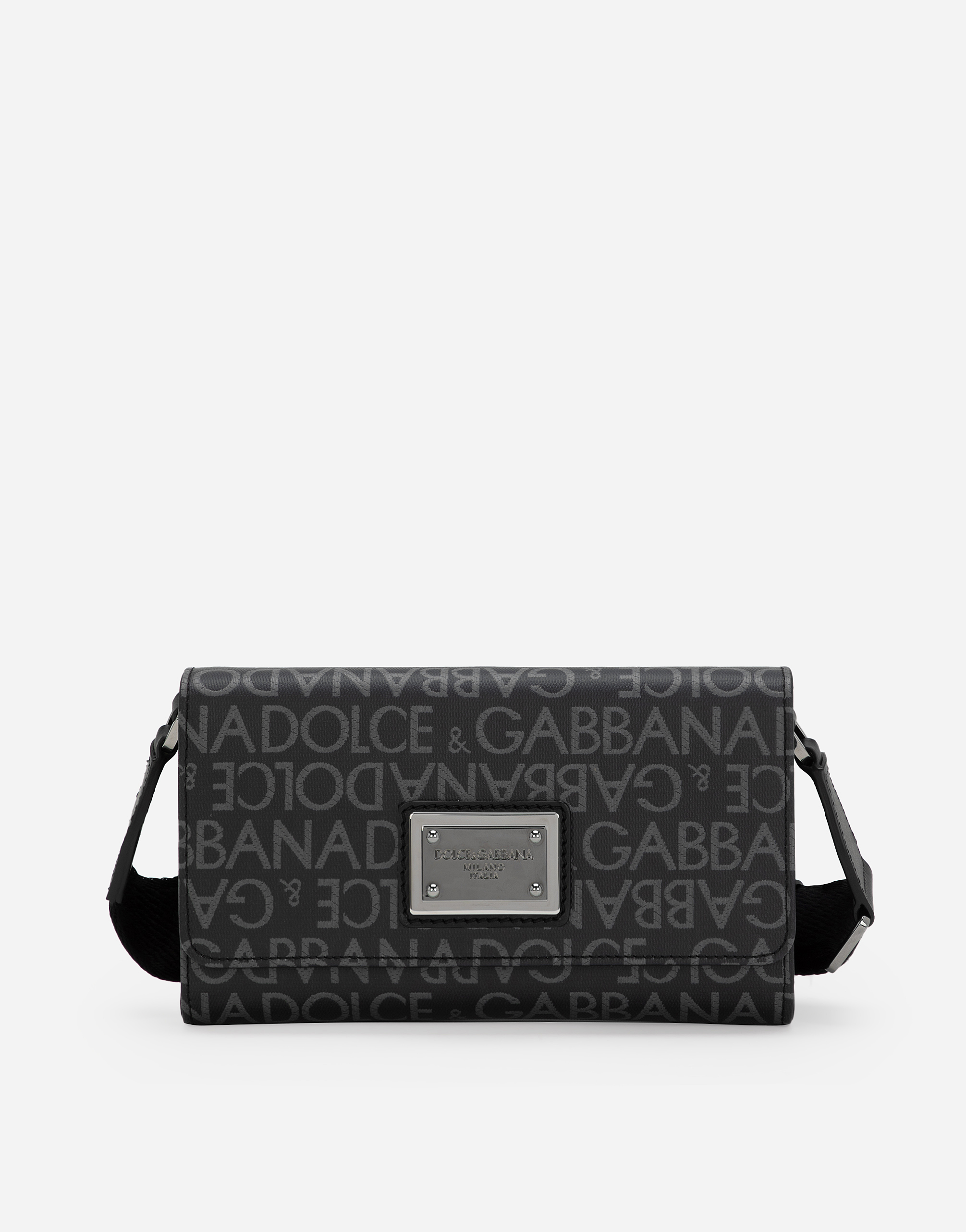 Coated jacquard crossbody bag in Multicolor for Men