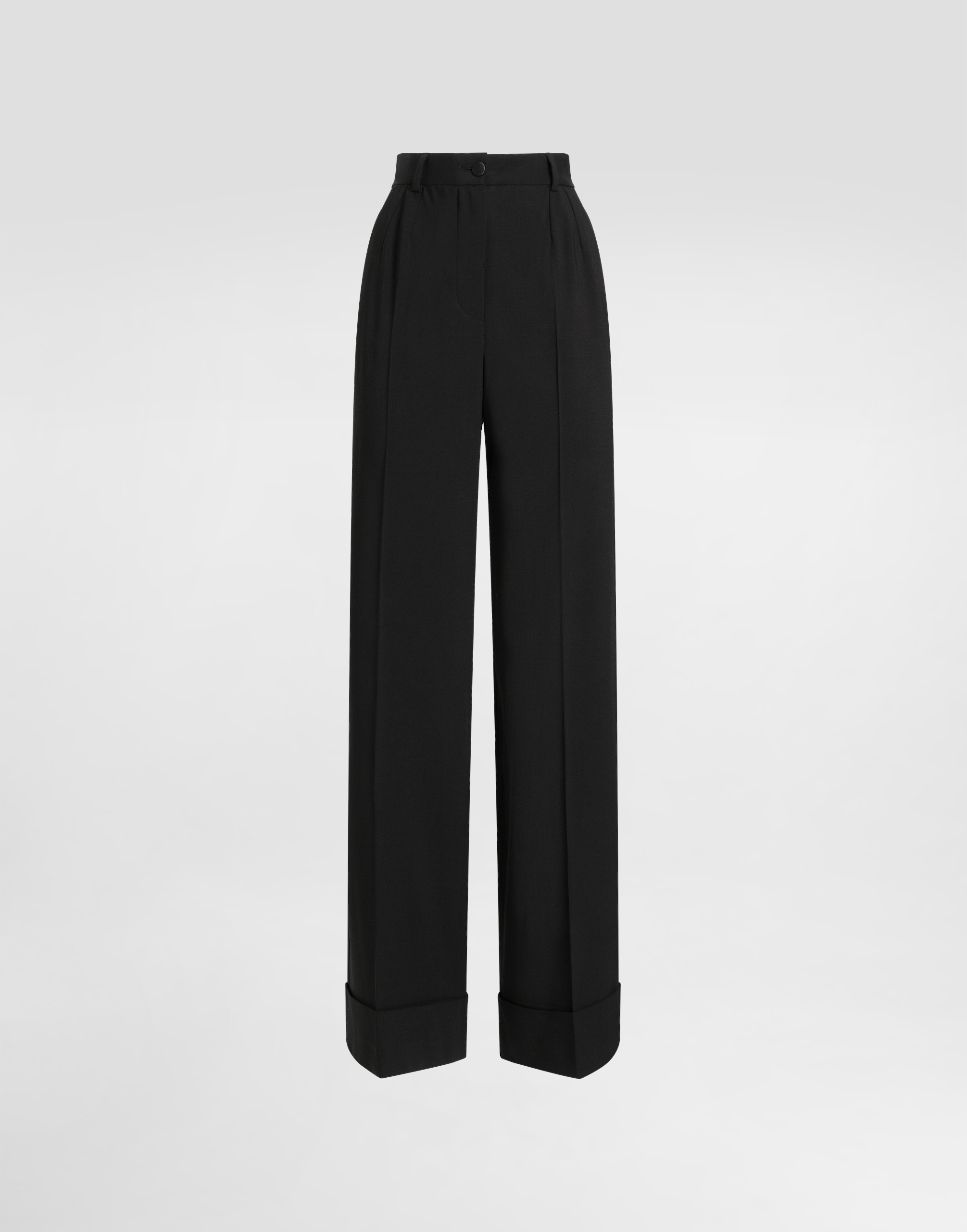Dolce & Gabbana Bi-stretch Wool Trousers In Black