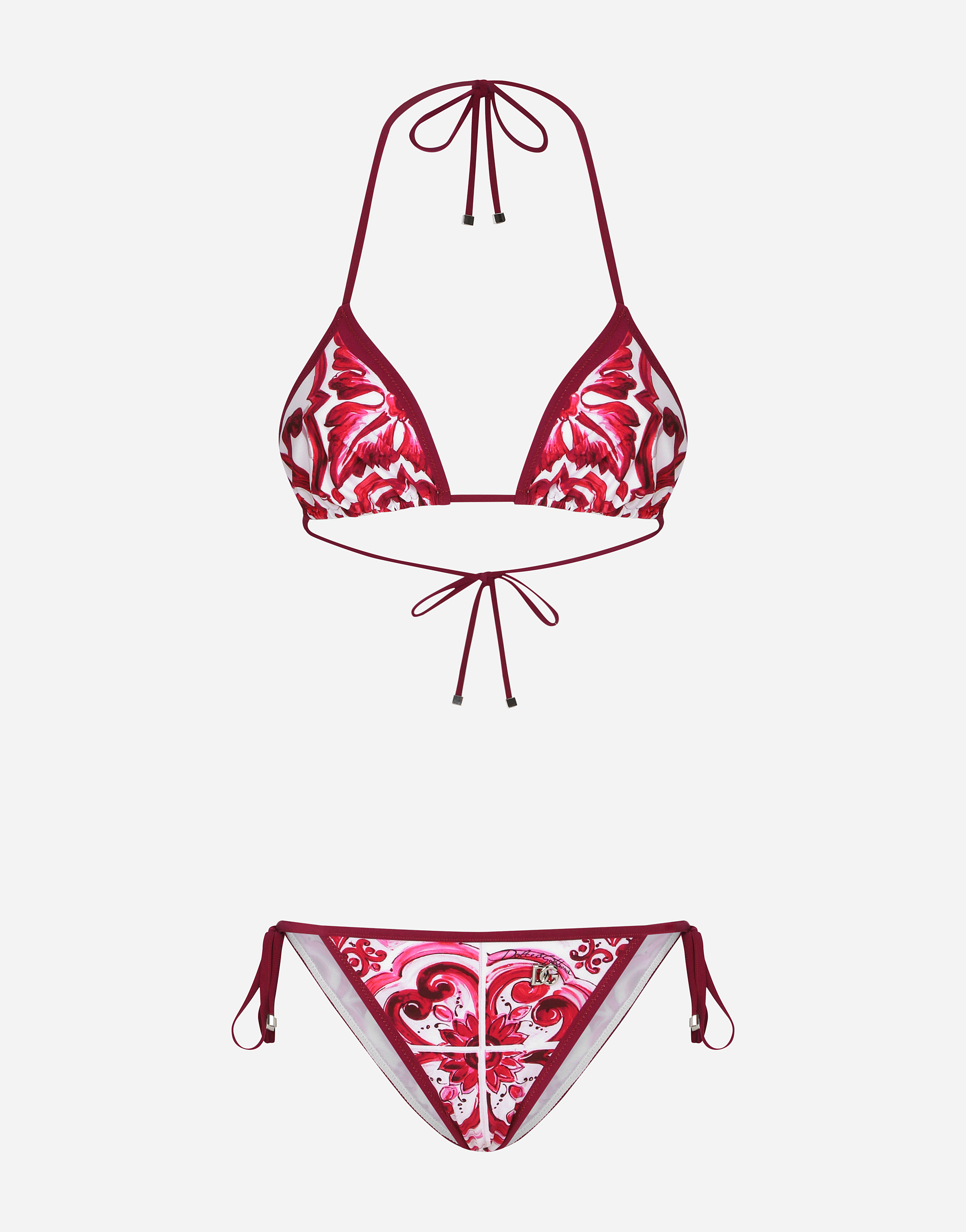 Dolce & Gabbana Maiolica-print Bikini Set In Multicolor