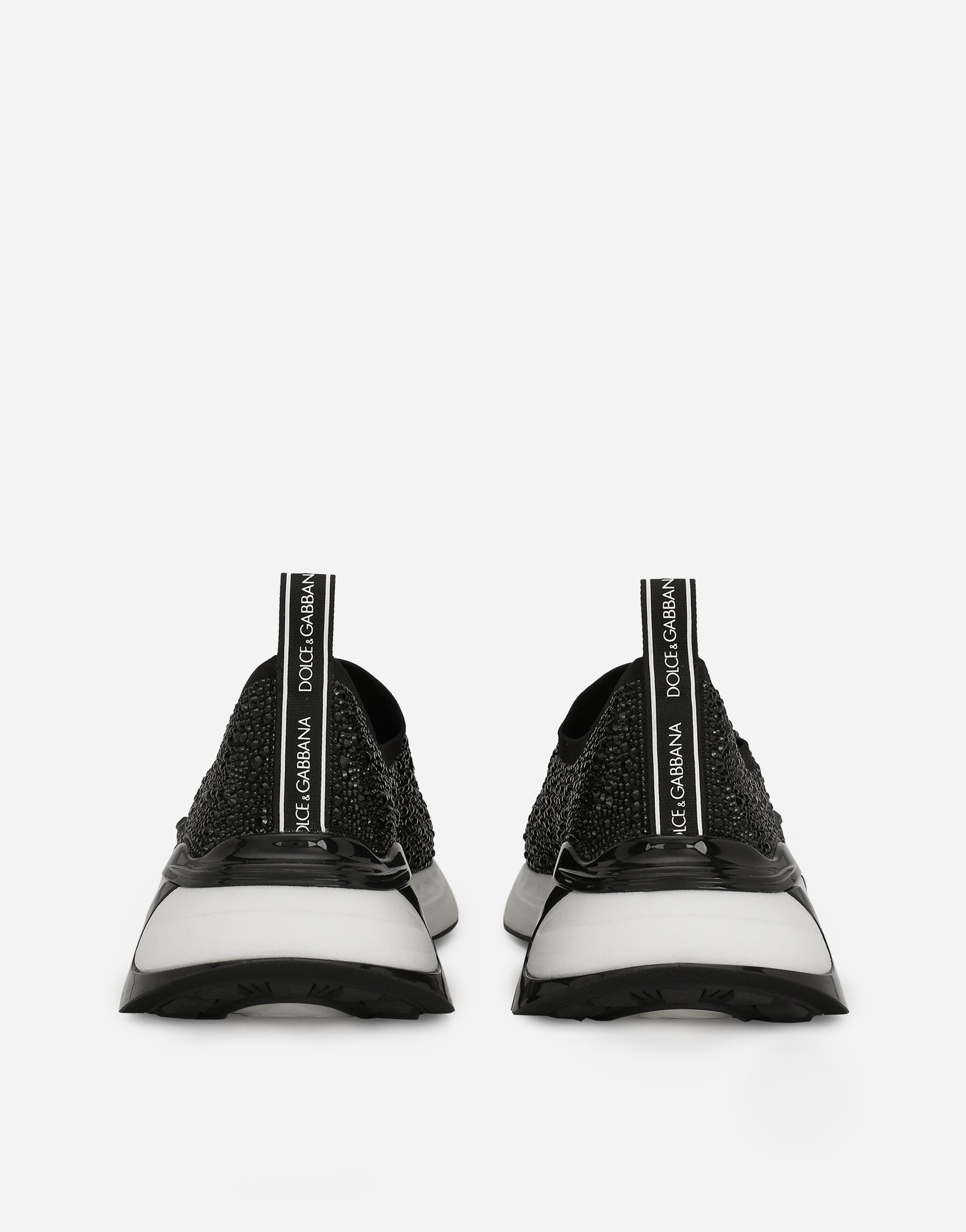 Dolce & Gabbana Fast Sneakers With Fusible Rhinestones In Black