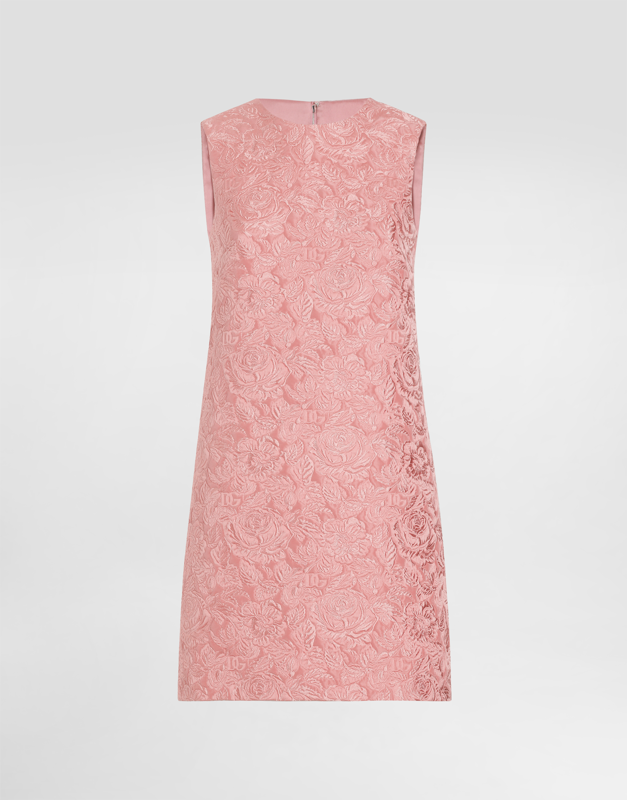 Dolce & Gabbana Floral Lace Overlay Dress With Scalloped Hem