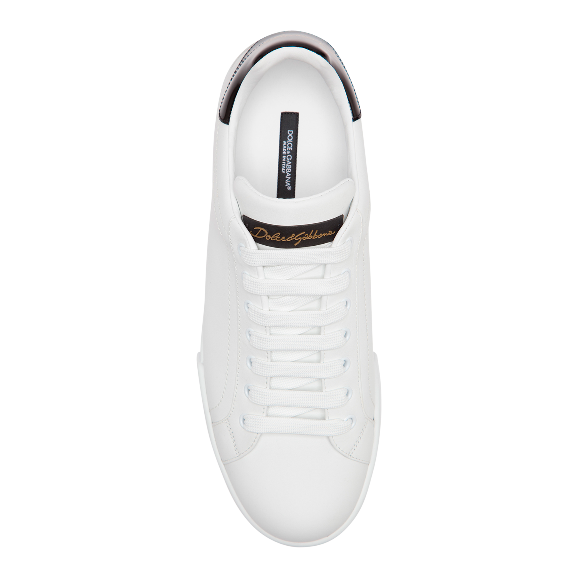 Dolce & Gabbana LEATHER SNEAKERS WITH SLOGAN PATCH AND APPLICATIONS WHITE CK1563AS84289697 2