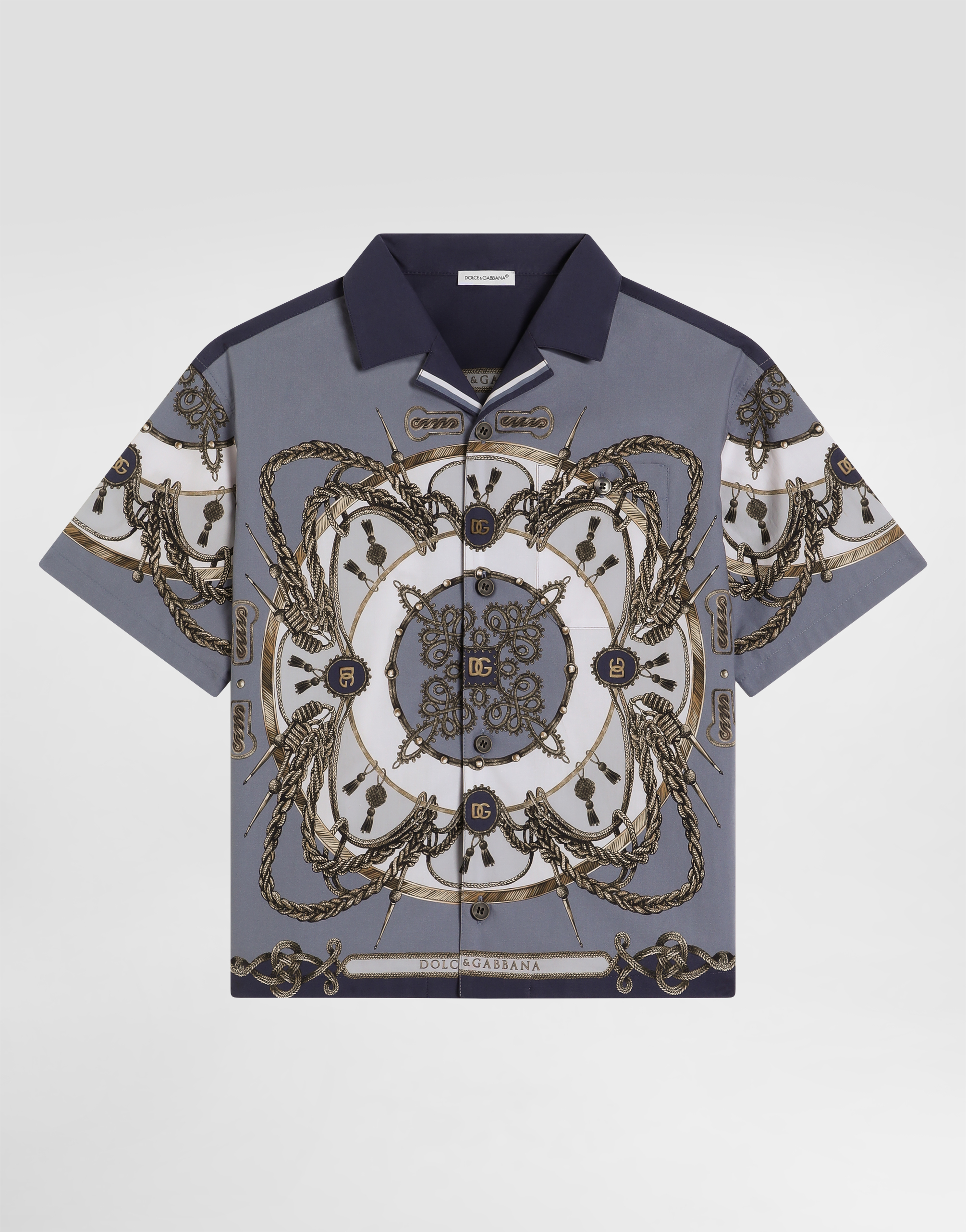 Dolce & Gabbana Dolce  Gabbana Kids Printed Short-sleeve Shirt In Blue