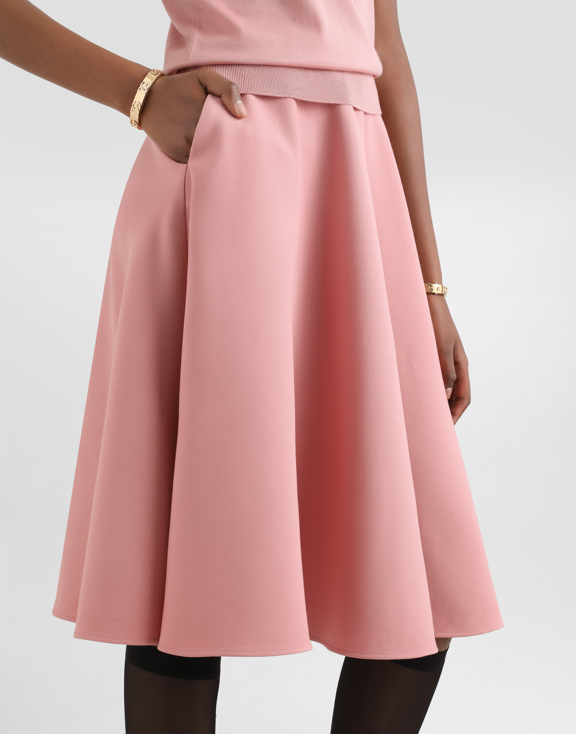 Dolce & Gabbana Elegant Pink Flare A-line Mini Skirt In Pink