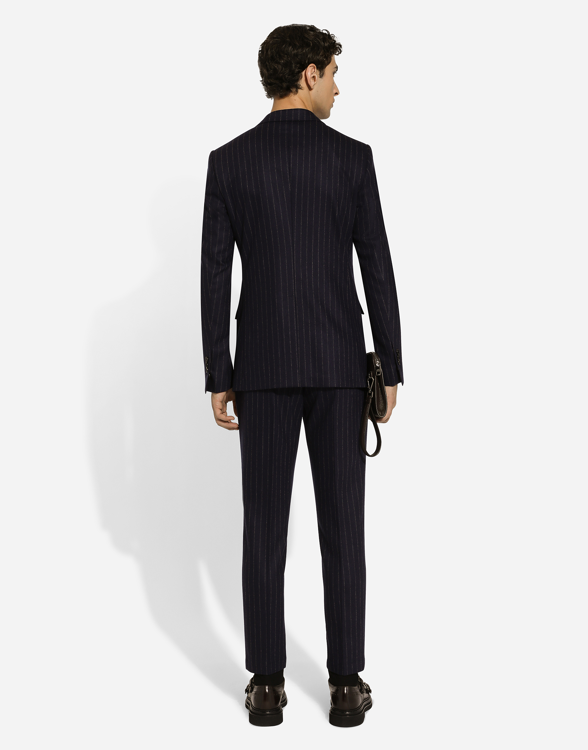  Dolce & Gabbana Chaqueta Taormina De Botonadura Sencilla De Franela Con Rayas Diplomáticas - Hombre Trajes Y Americanas Multicolor 46 