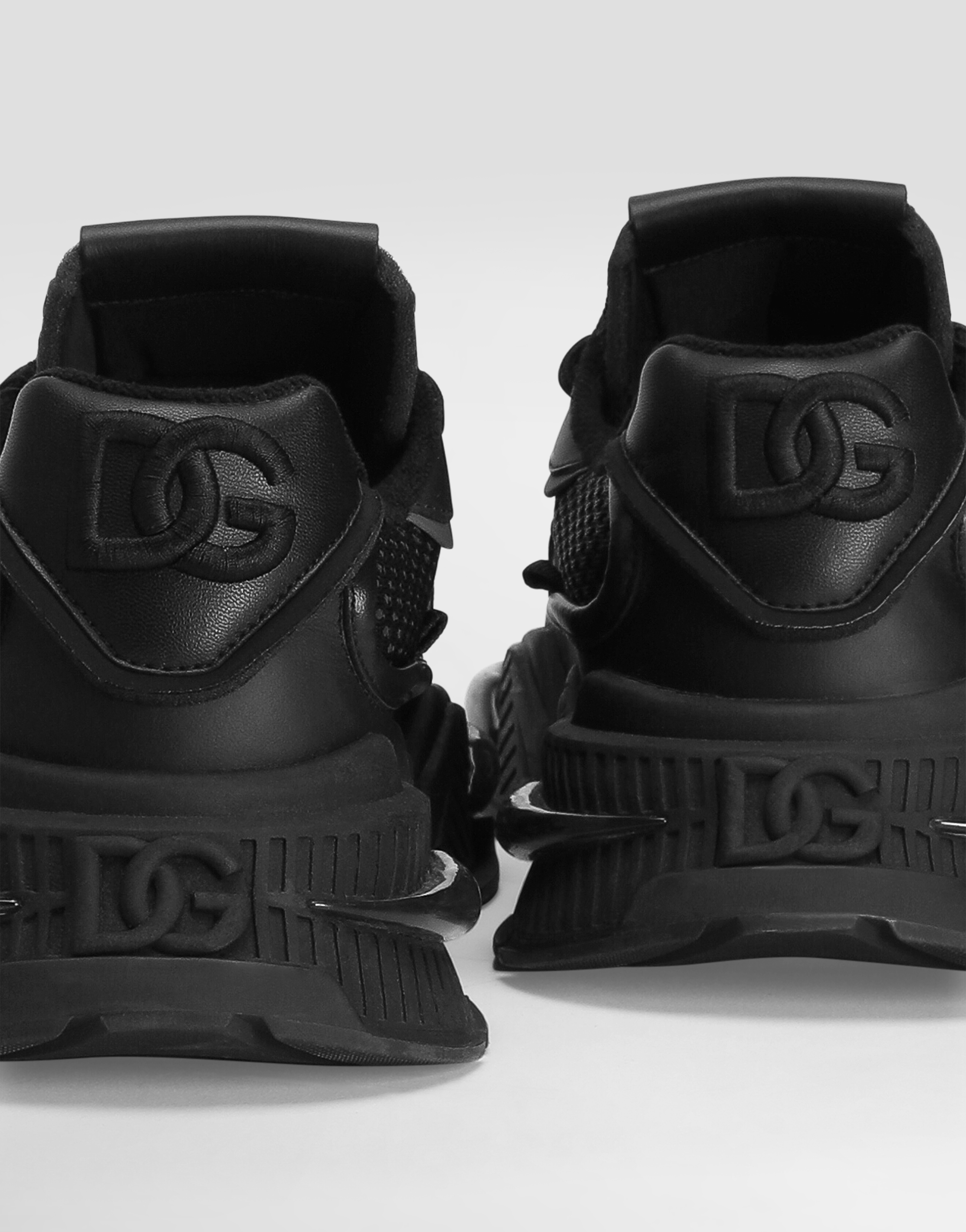 Dolce & Gabbana Black Mixed-material Airmaster Sneakers In Multicolor