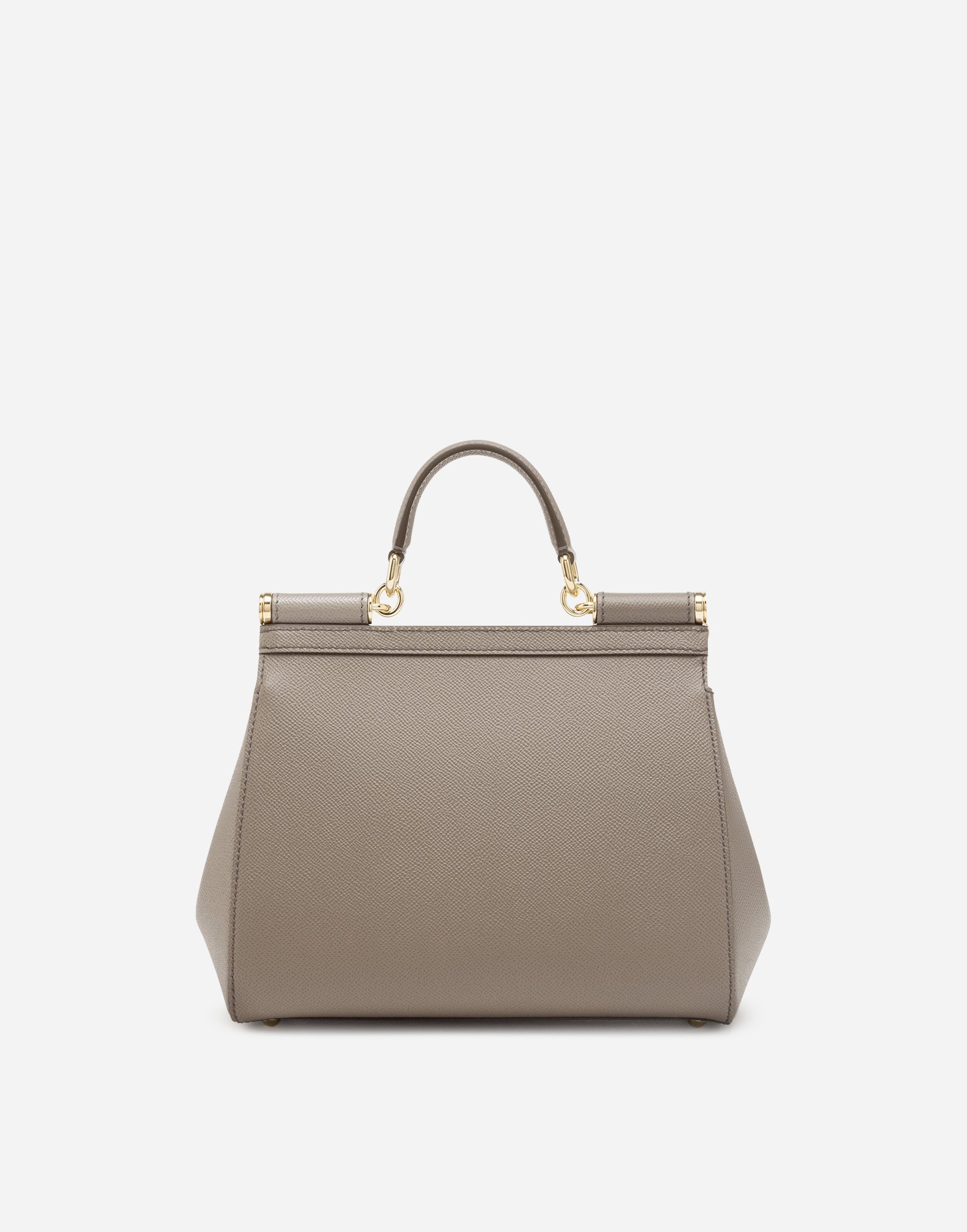 Dolce & Gabbana Mittelgrosse Sicily Tasche Aus Dauphine-leder In Grey