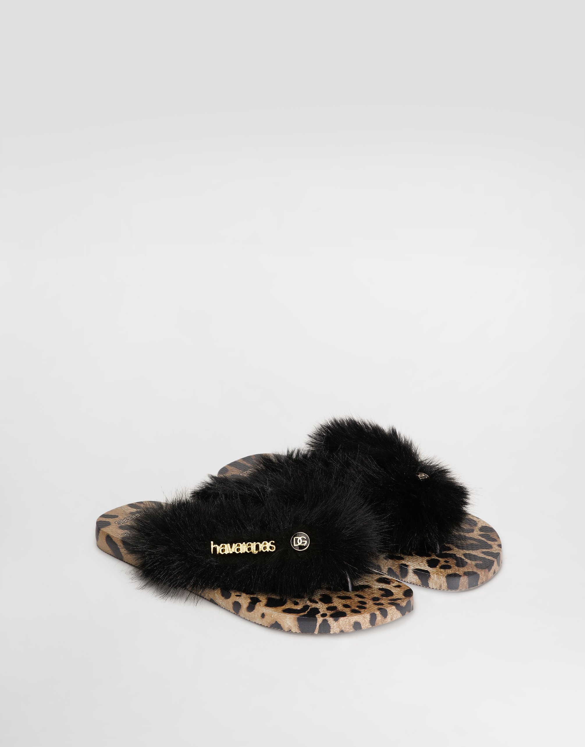 Dolce & Gabbana Dolce&gabbana X Havaianas Flip-flop Leopard In Black
