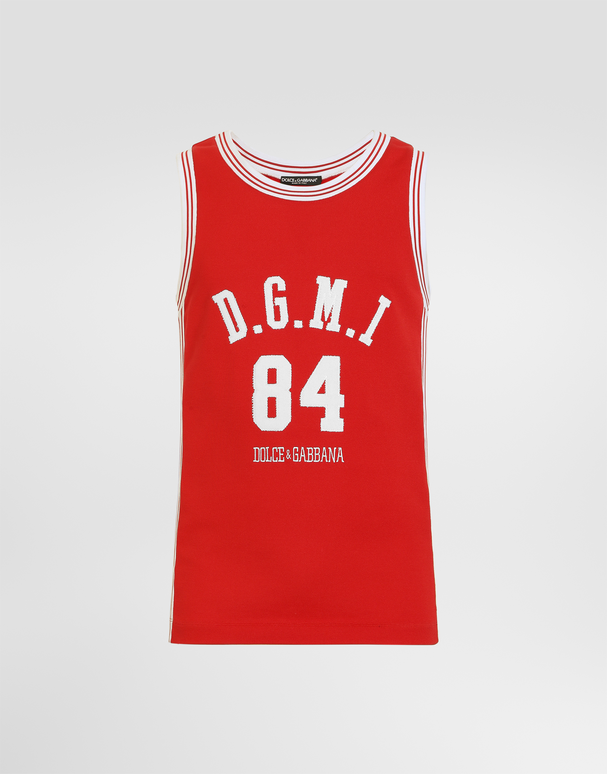 Tank top with patch in Bordeaux for Men | Dolce&Gabbana® US