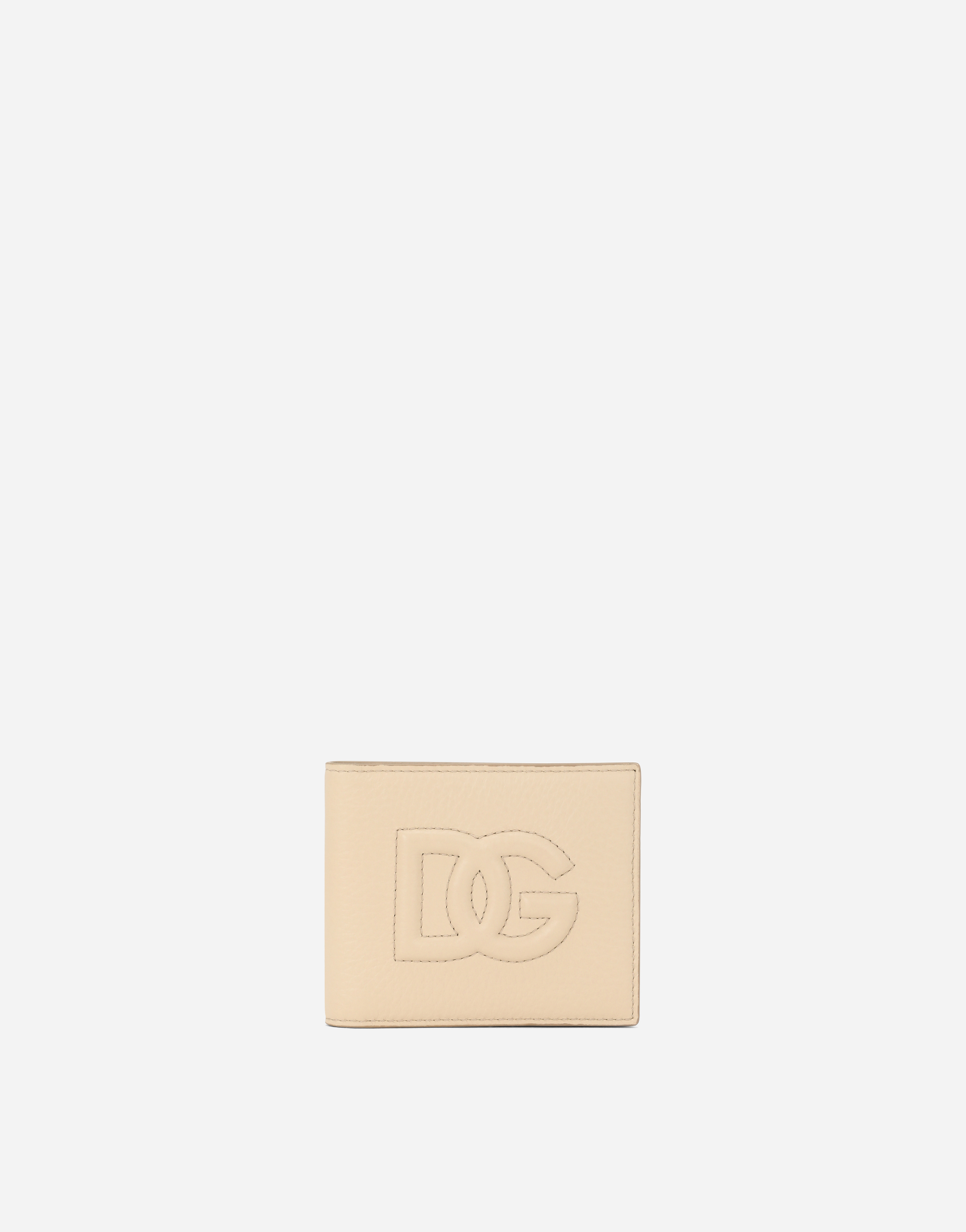 Dolce & Gabbana Dg Logo Bifold Wallet - Man Wallets And Small Leather Goods Beige Onesize