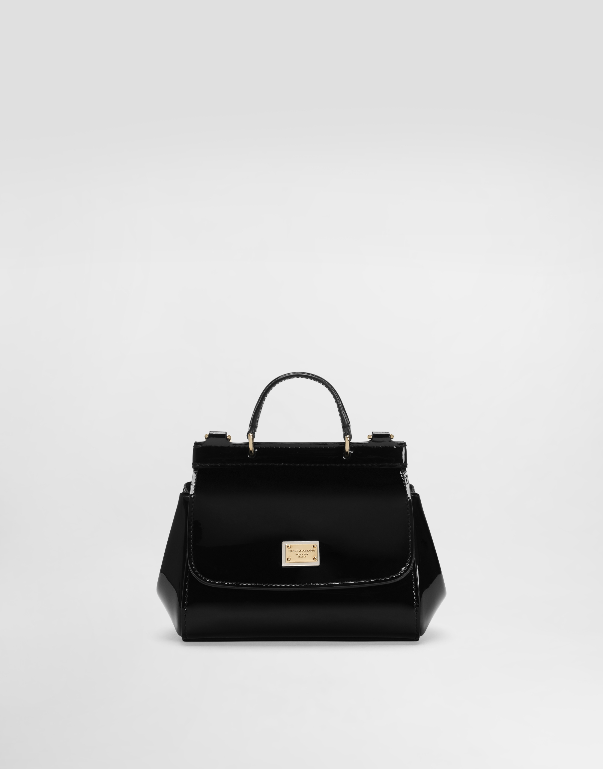 Dolce & Gabbana Kids' Patent Leather Mini Sicily Bag In Black